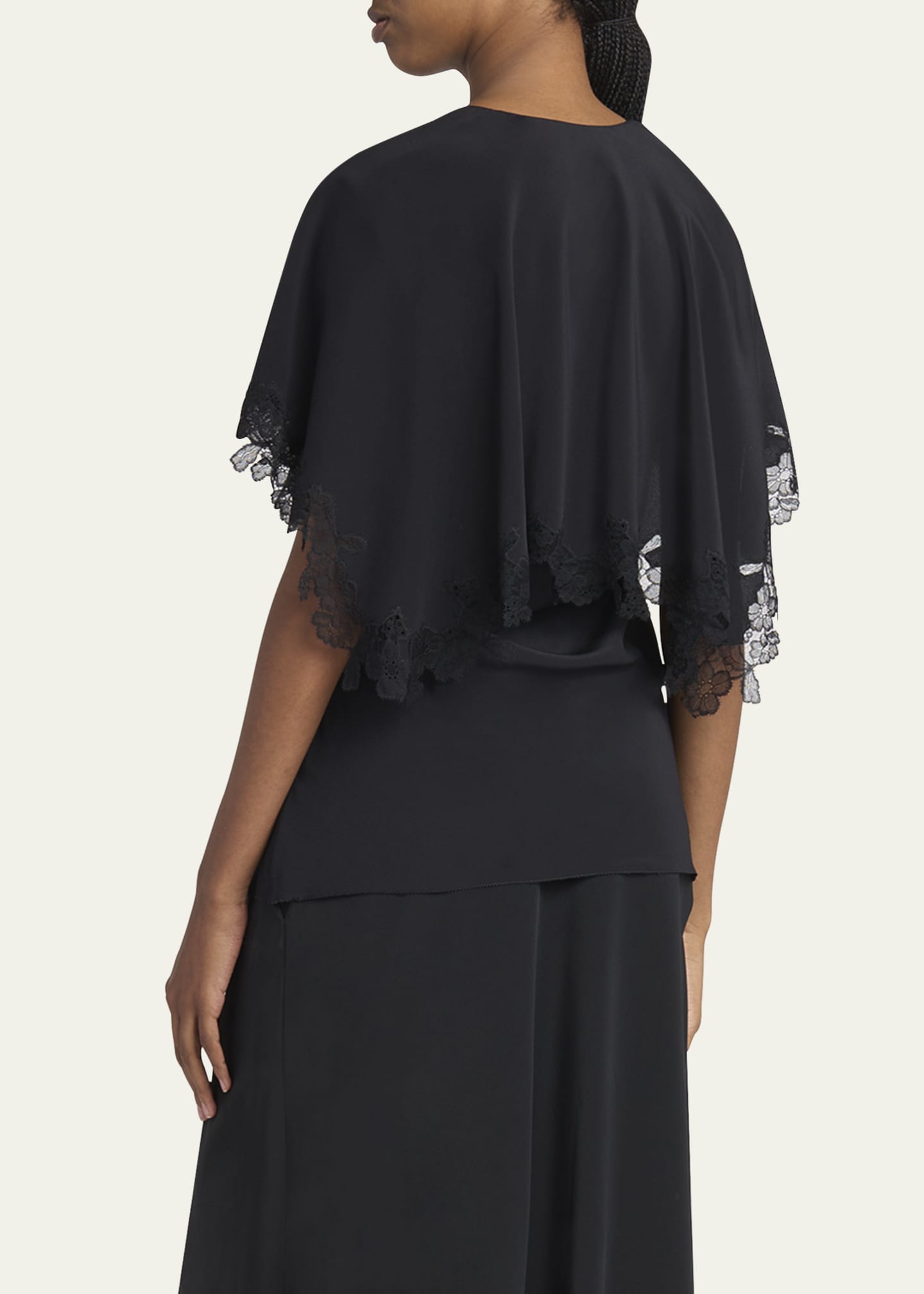 Stella McCartney Lace Cape Silk Blouse - Bergdorf Goodman