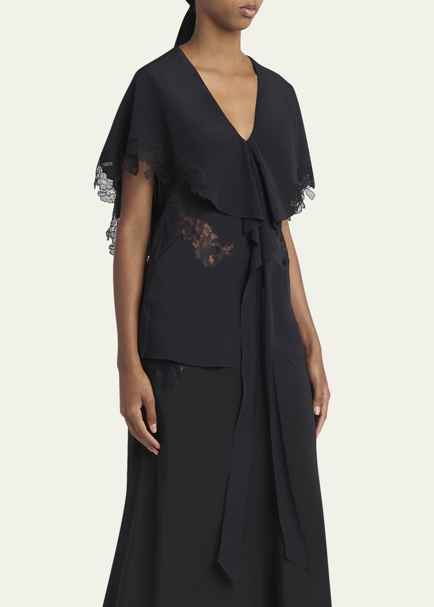 Stella McCartney Lace Cape Silk Blouse - Bergdorf Goodman
