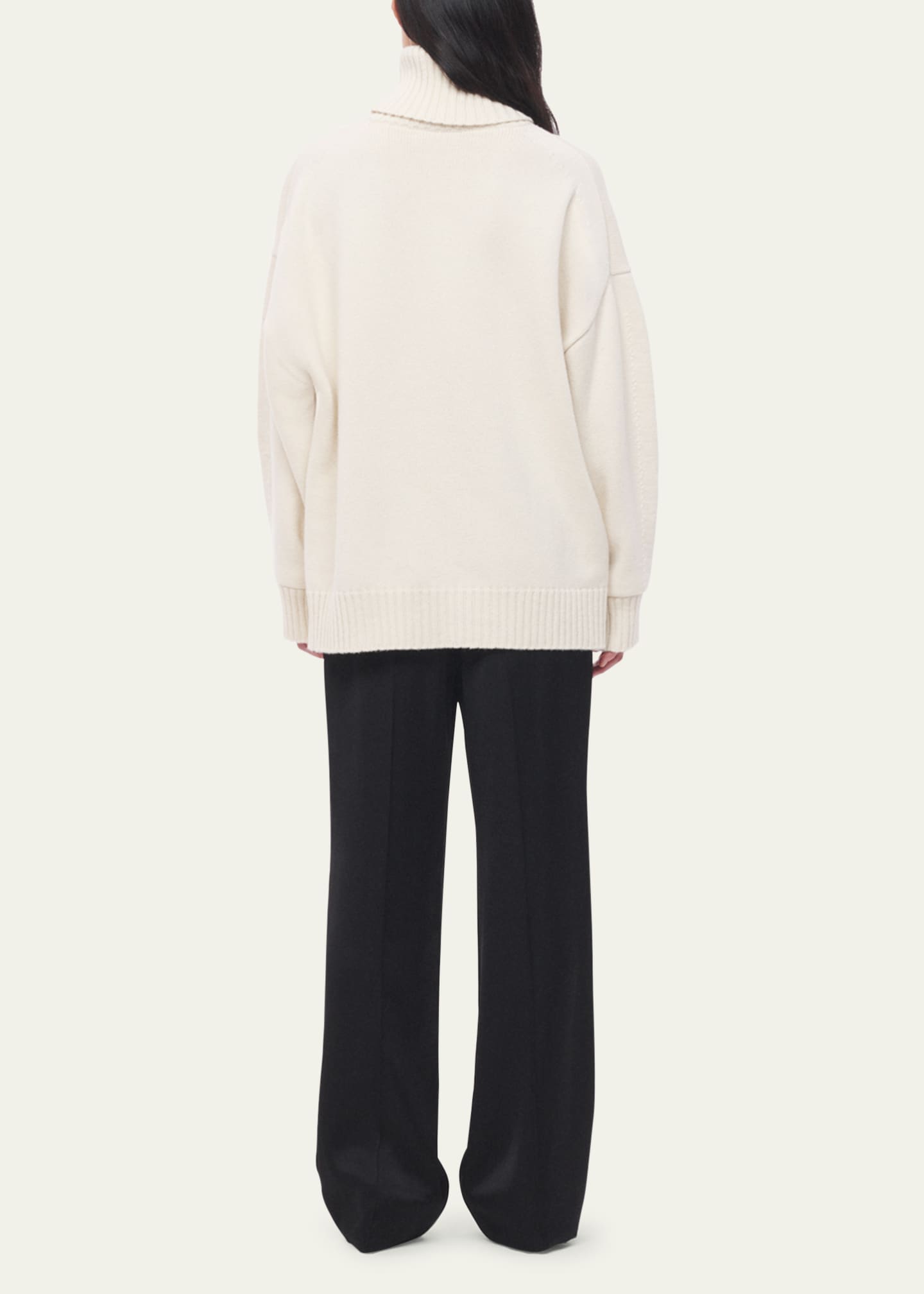 Another Tomorrow Oversized Luxe Cashmere Wool Turtleneck Sweater Image 3 of 5