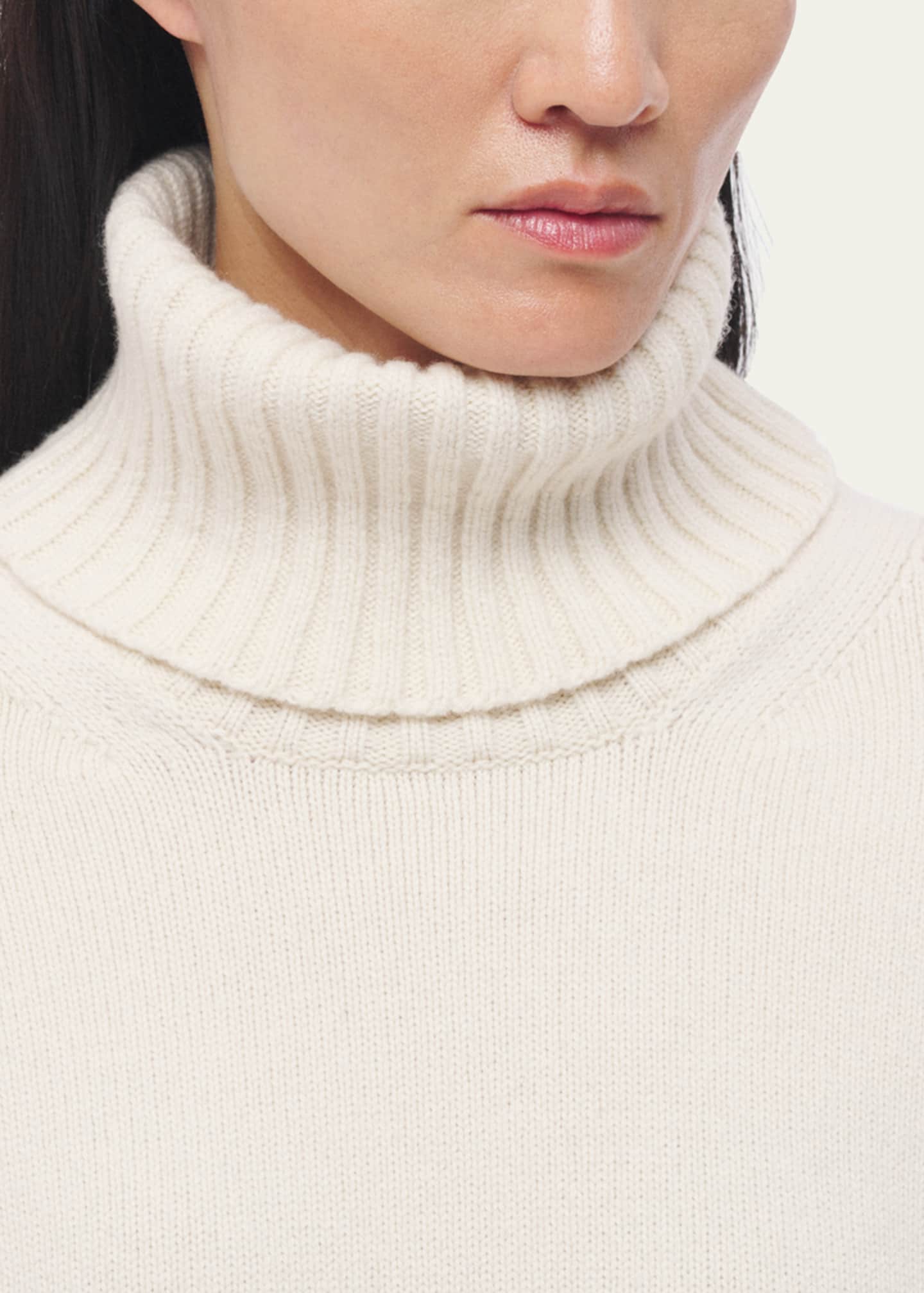 Another Tomorrow Oversized Luxe Cashmere Wool Turtleneck Sweater Image 5 of 5