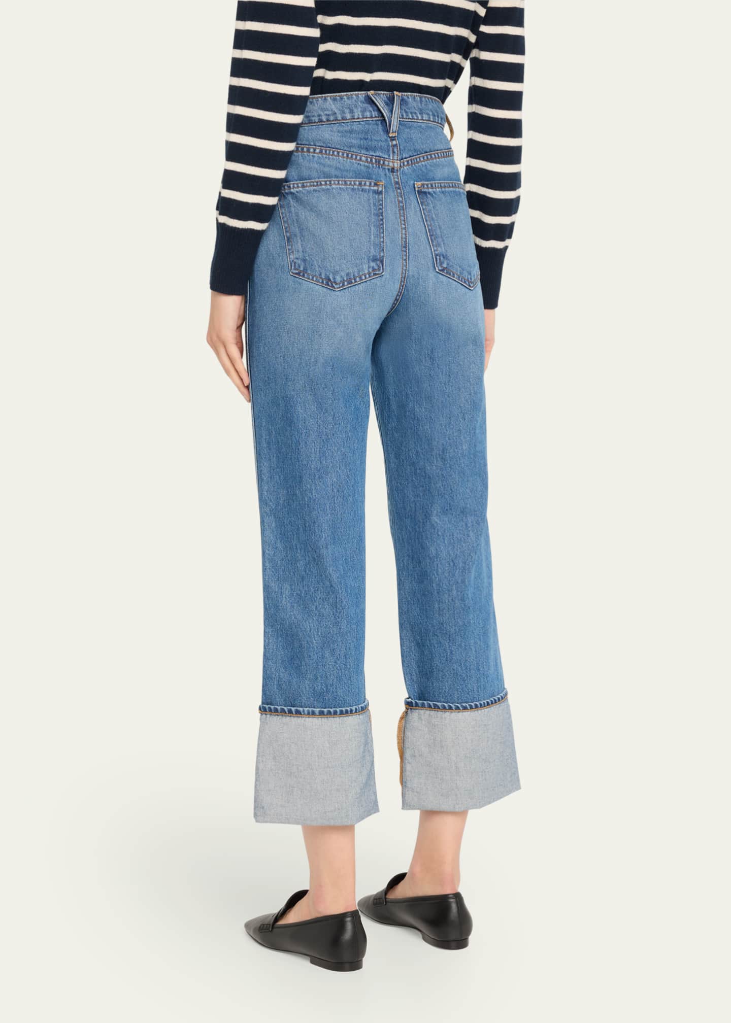 Veronica Beard Dylan High-Rise Straight Cuffed Jeans Image 3 of 5