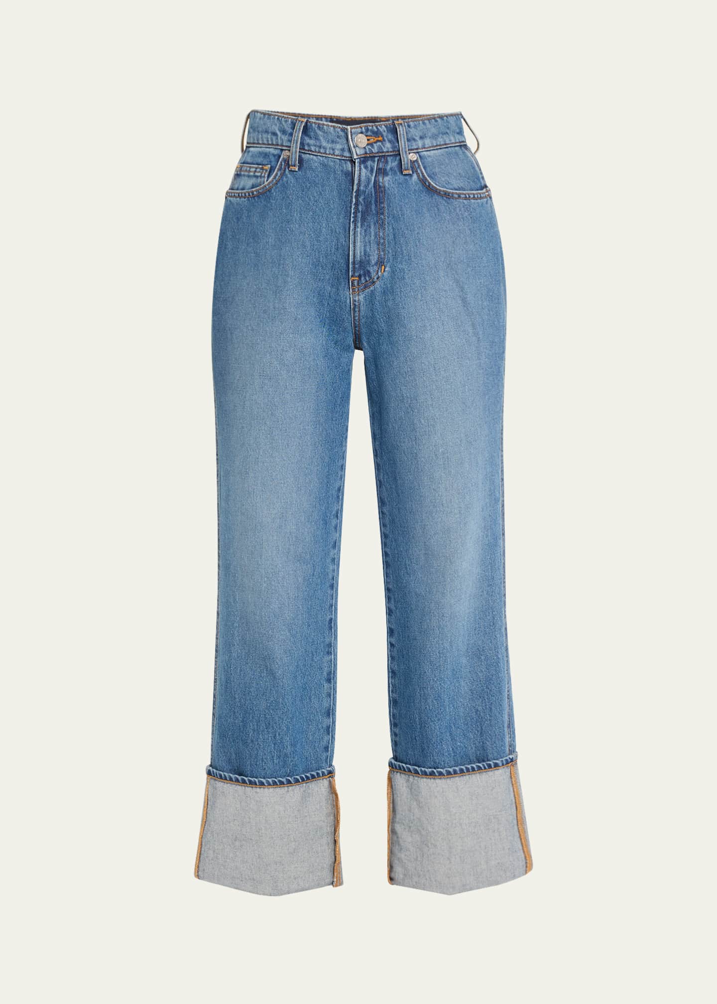 Veronica Beard Dylan High-Rise Straight Cuffed Jeans Image 1 of 5