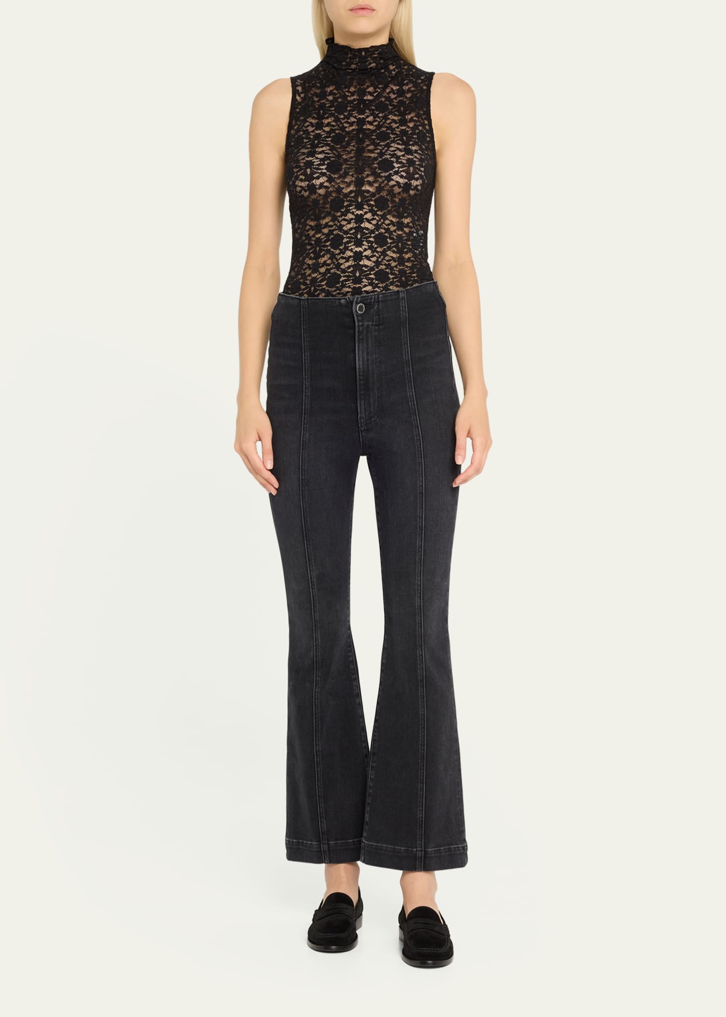 Veronica Beard Carson High-Rise Ankle Flare Jeans Image 2 of 5