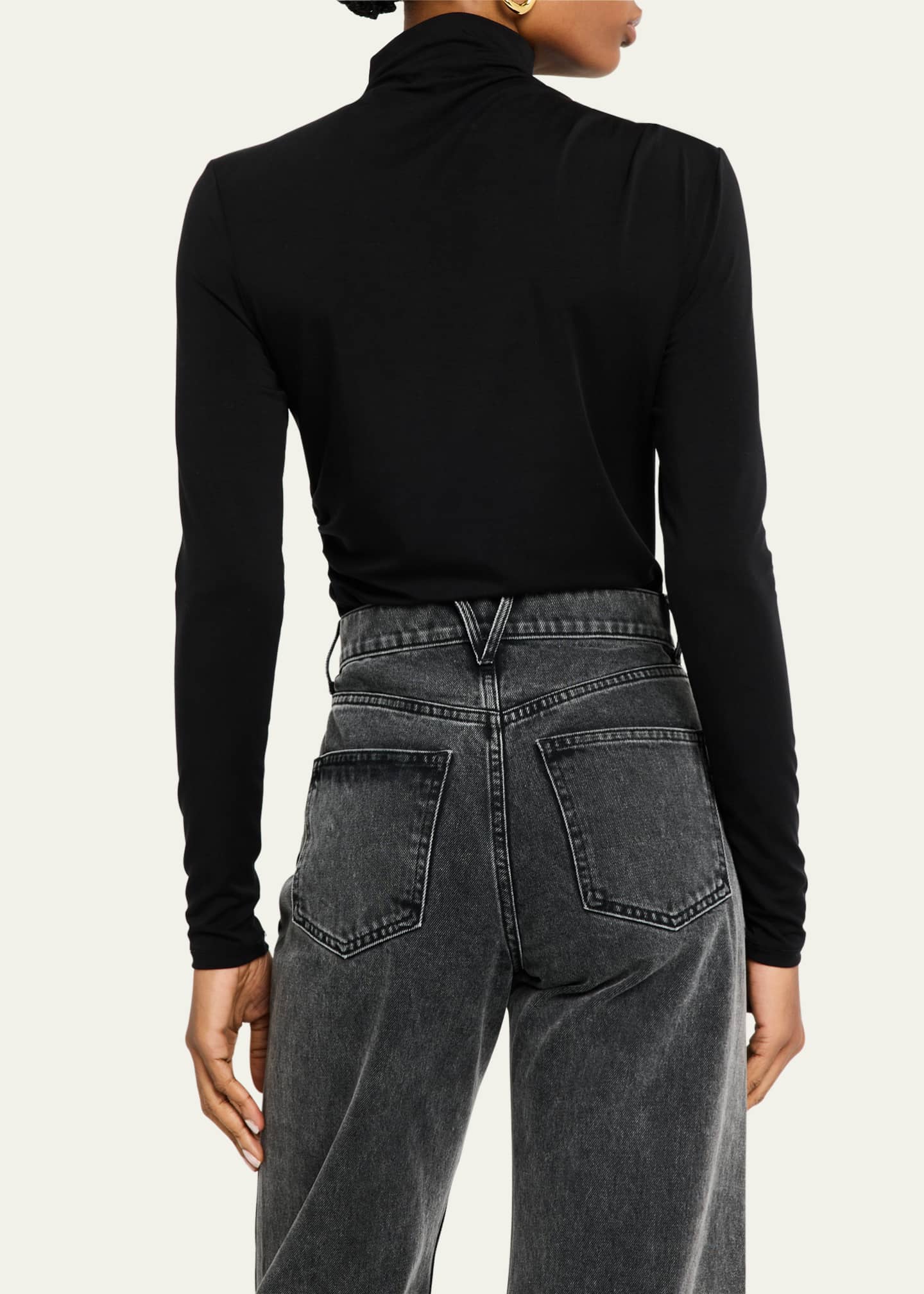 Veronica Beard Mylie Gathered Turtleneck Top Image 4 of 6