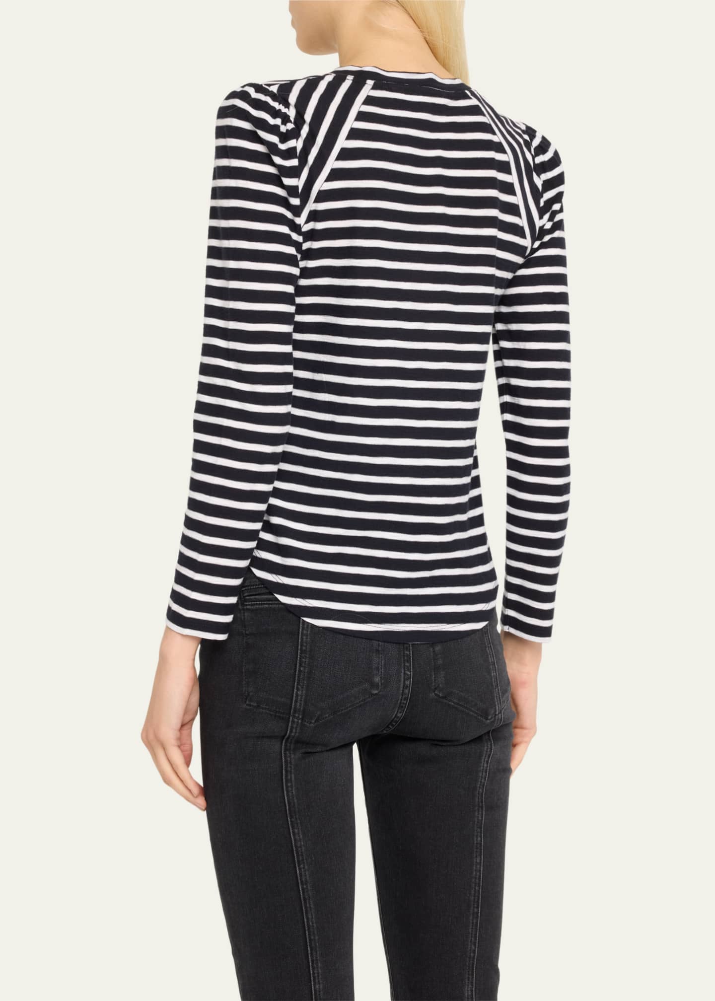 Veronica Beard Mason Long-Sleeve Baseball Tee Image 3 of 5