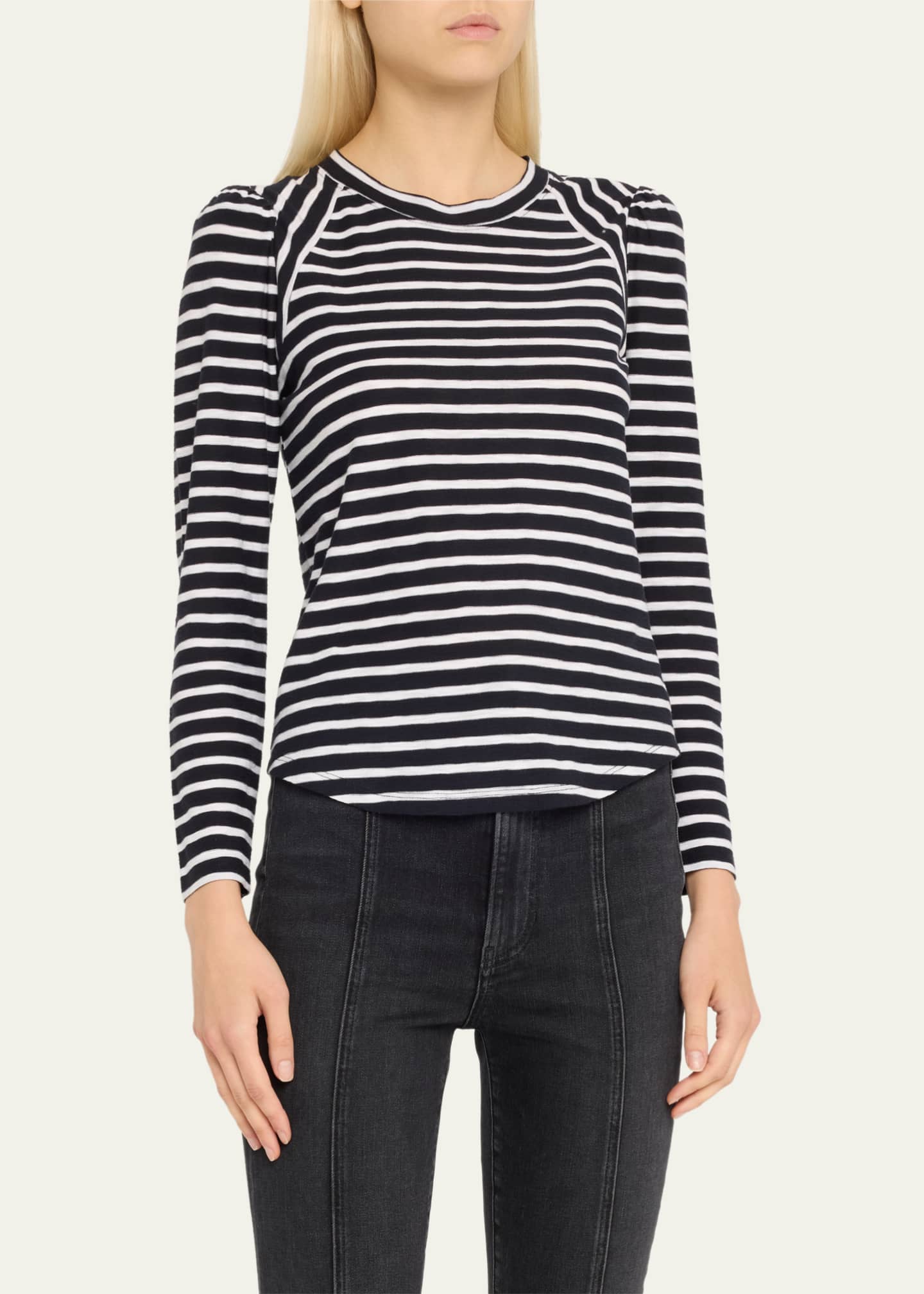 Veronica Beard Mason Long-Sleeve Baseball Tee Image 4 of 5
