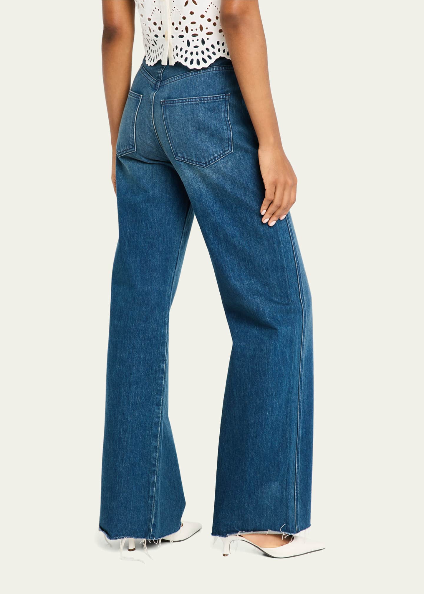 Veronica Beard Taylor High-Rise Wide-Leg Jeans Image 3 of 5