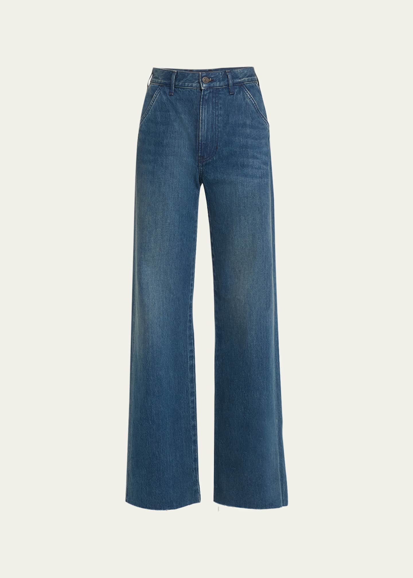 Veronica Beard Taylor High-Rise Wide-Leg Jeans Image 1 of 5
