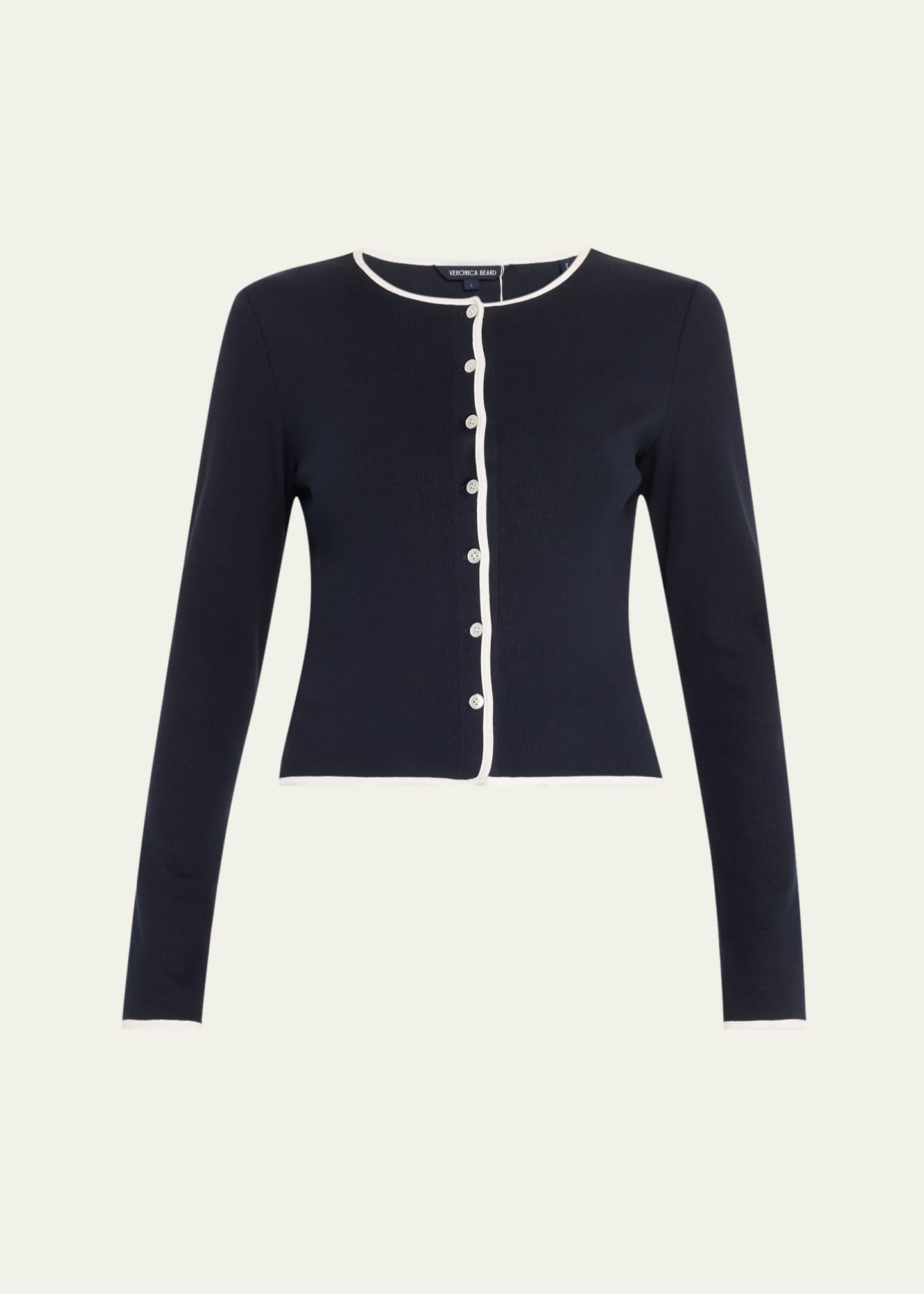 Veronica Beard Wilmer Contrast Trim Cardigan Image 1 of 4