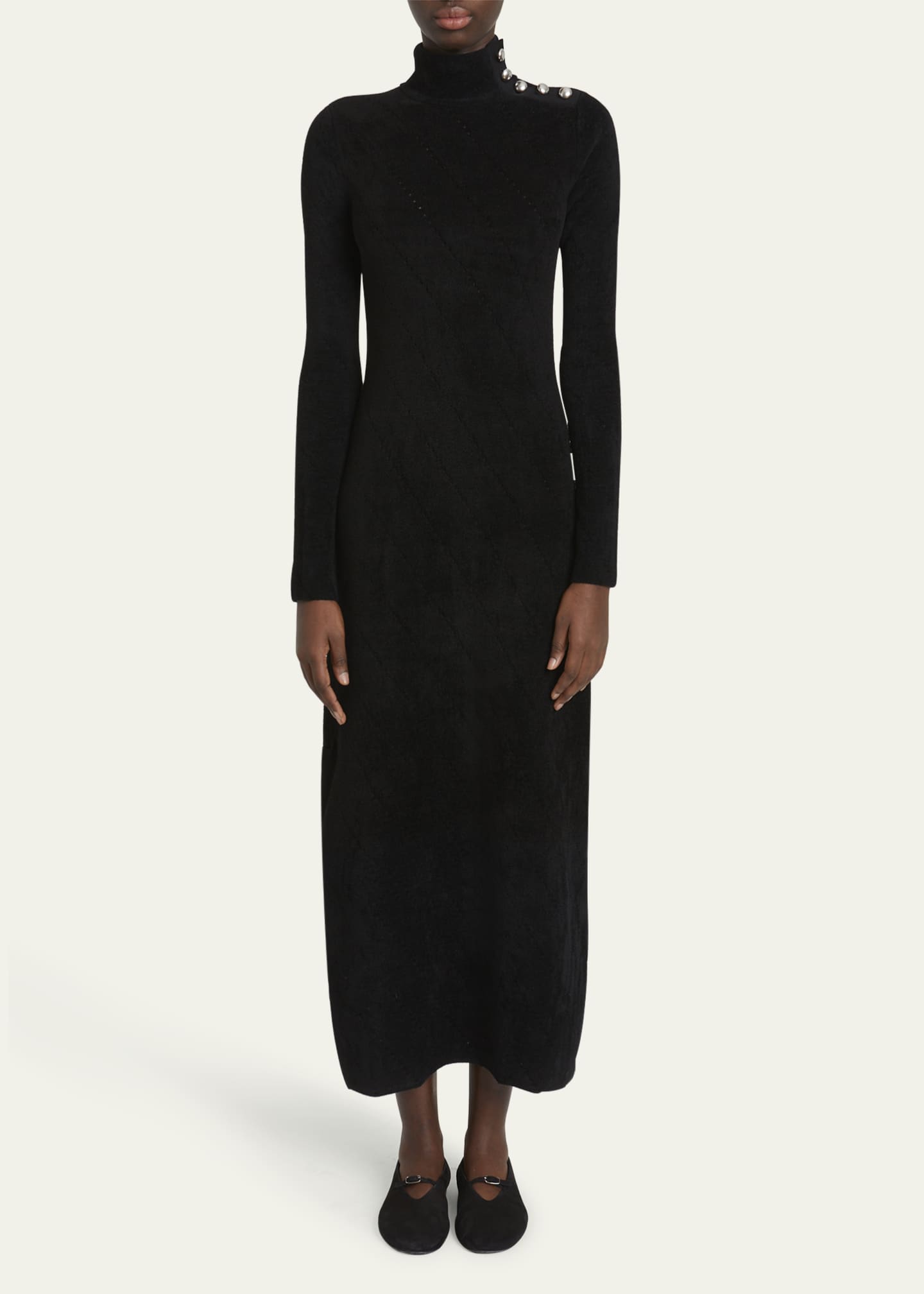 Proenza Schouler White Label Jude Chenille Turtleneck Maxi Dress Image 2 of 5