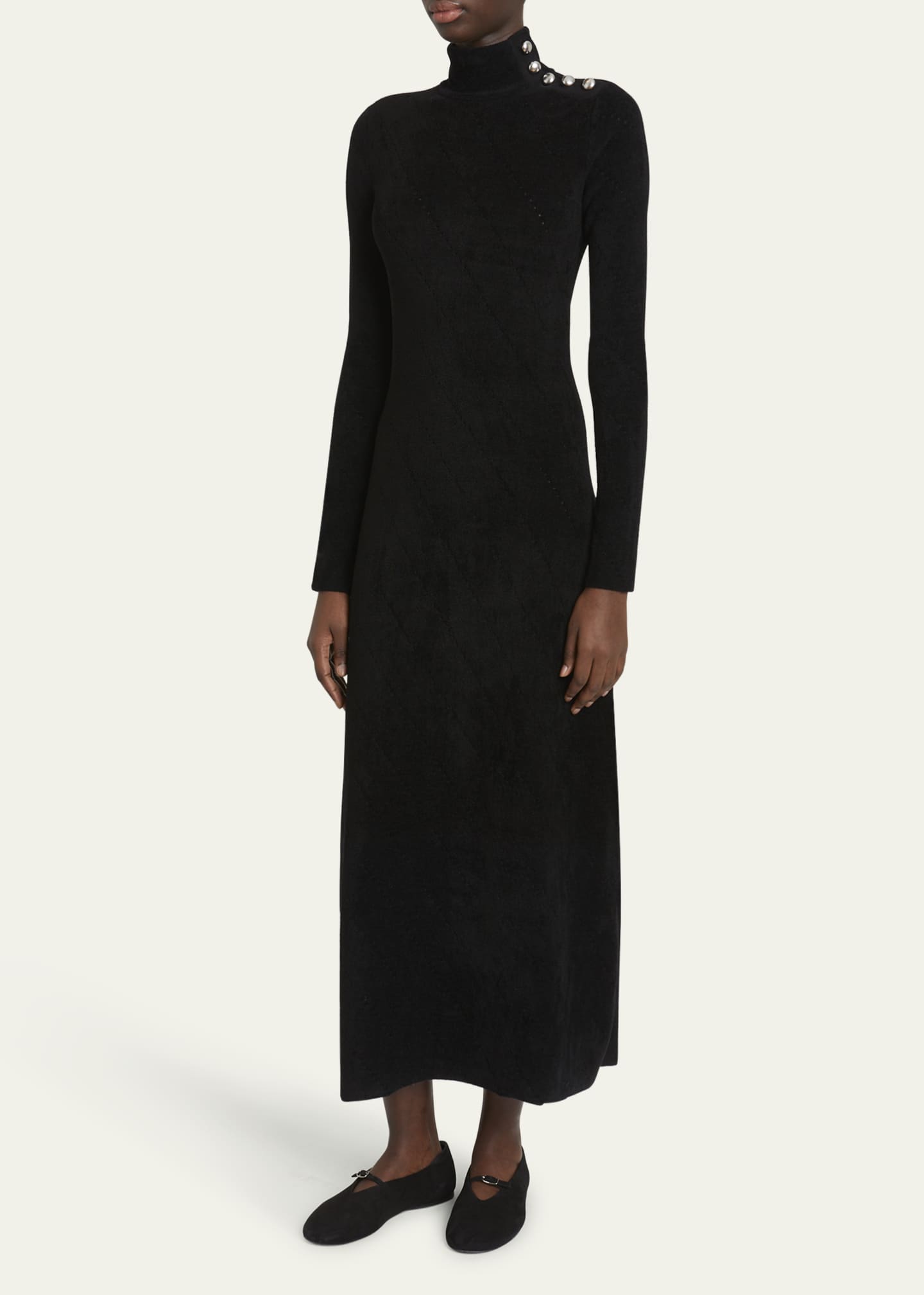Proenza Schouler White Label Jude Chenille Turtleneck Maxi Dress Image 4 of 5