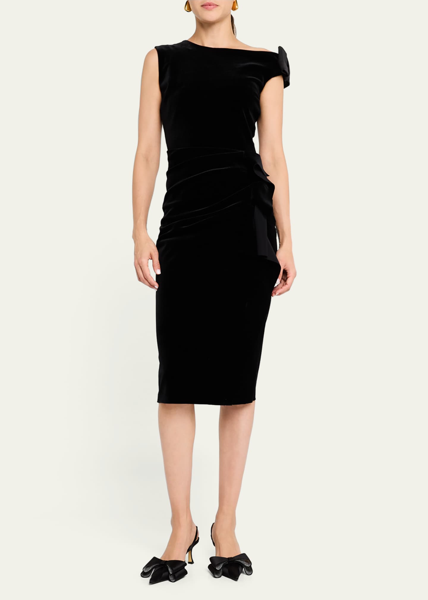 Asymmetric Bodycon Velvet Dress