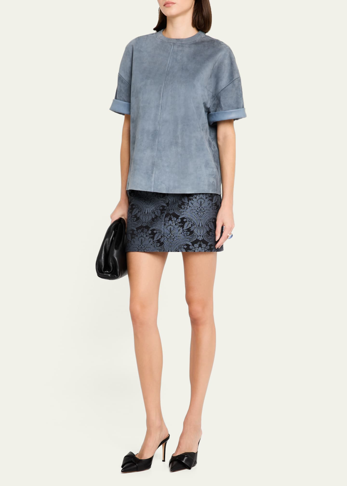 Pomezia Brocade Mini Skirt - Thumbnail 2