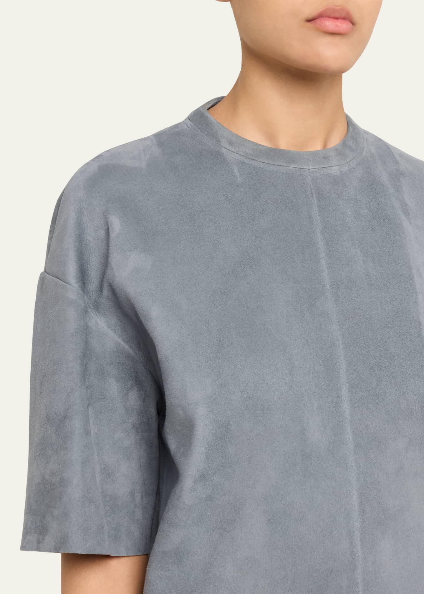 Max Mara Morris Suede Short-Sleeve T-Shirt Image 5 of 5