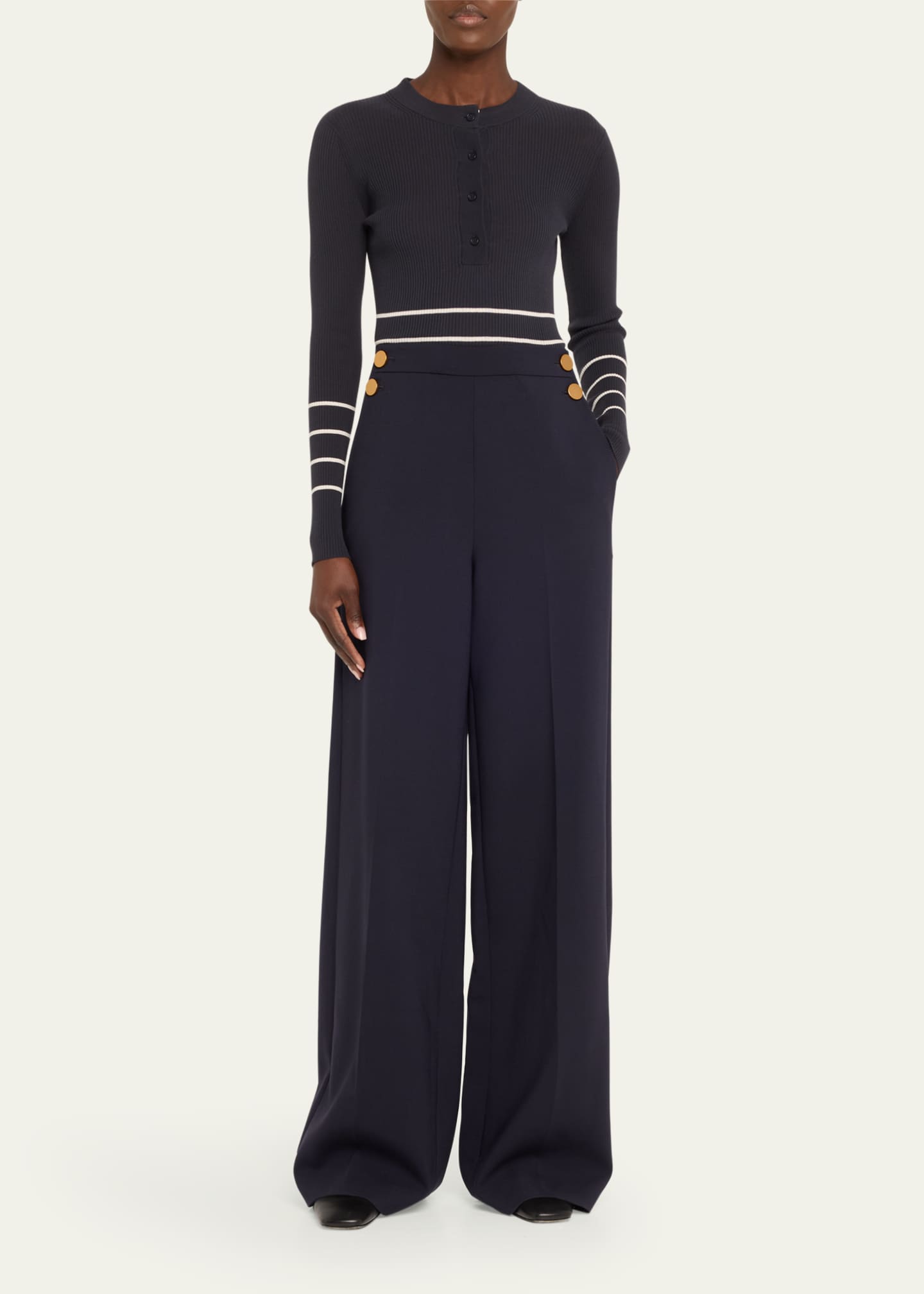 Max Mara Polonia Sailor Wide-Leg Pants Image 2 of 5