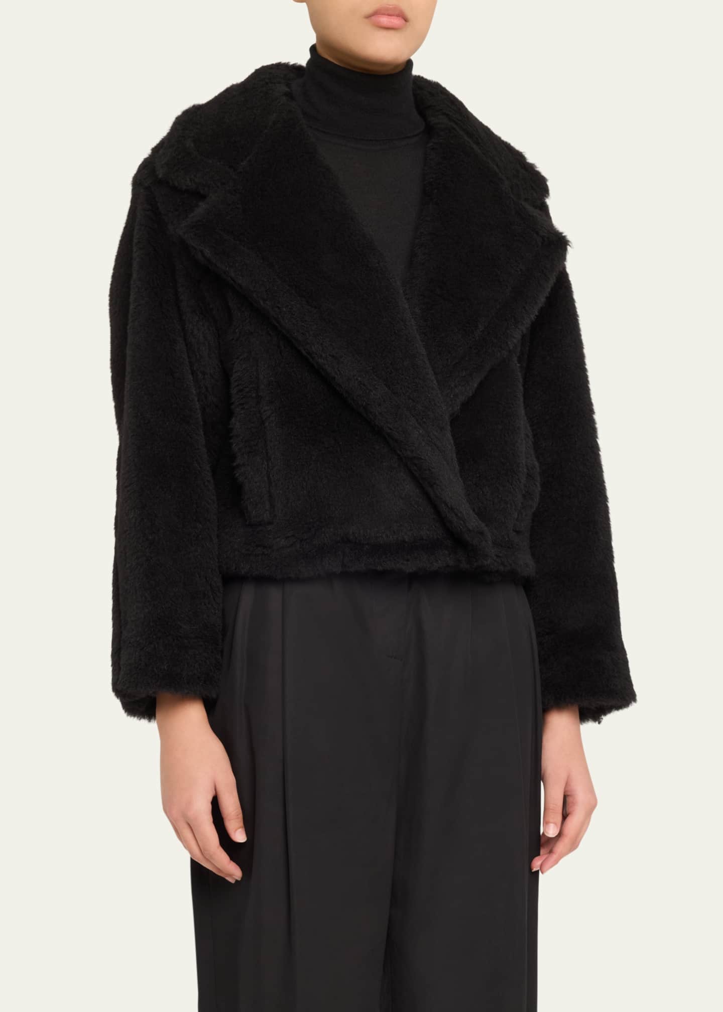 Max Mara Oggeri Short Alpaca Wool Teddy Coat Image 4 of 5