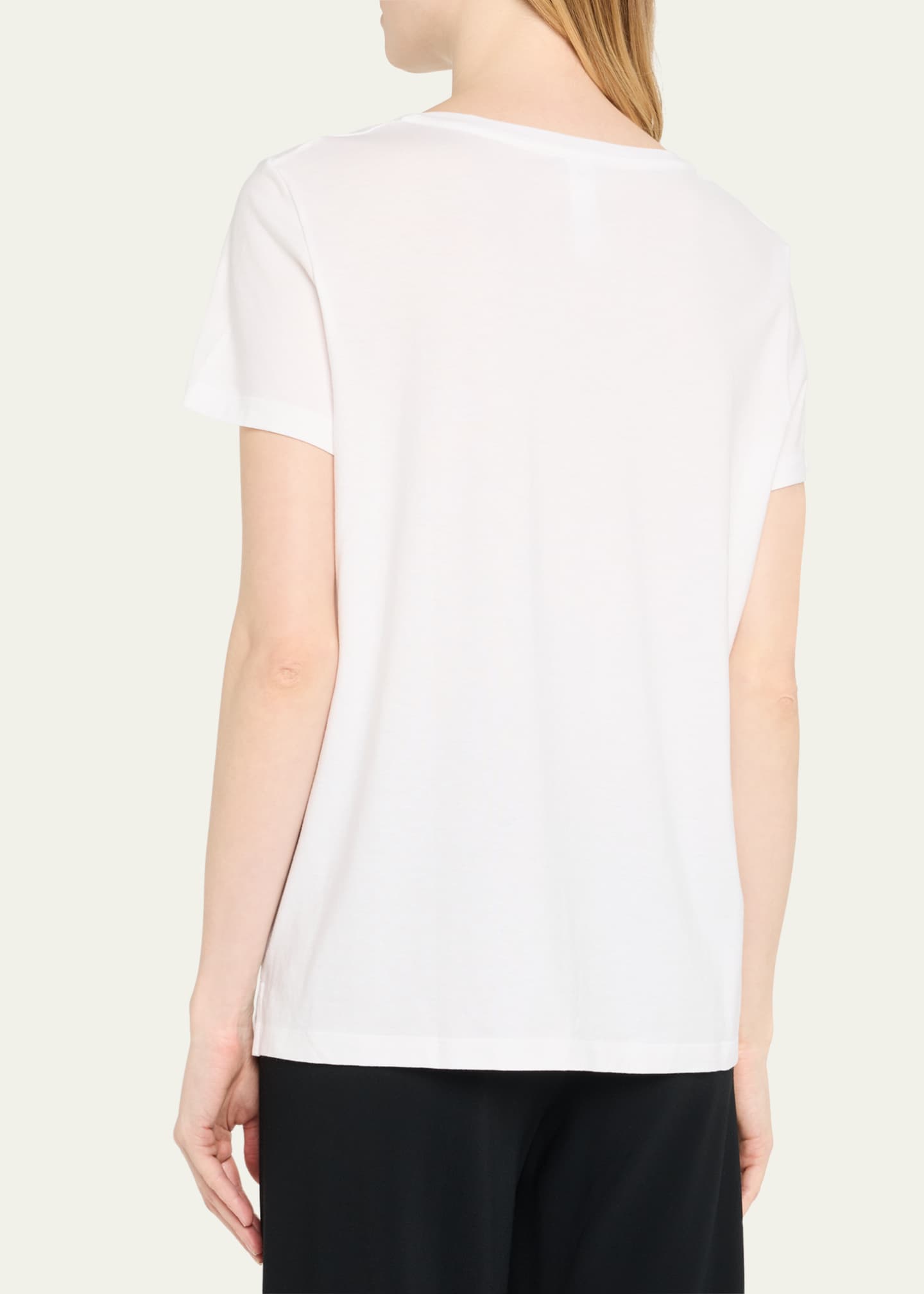 Hanro V-Neck Sleep and Lounge Cotton T-Shirt Image 3 of 5