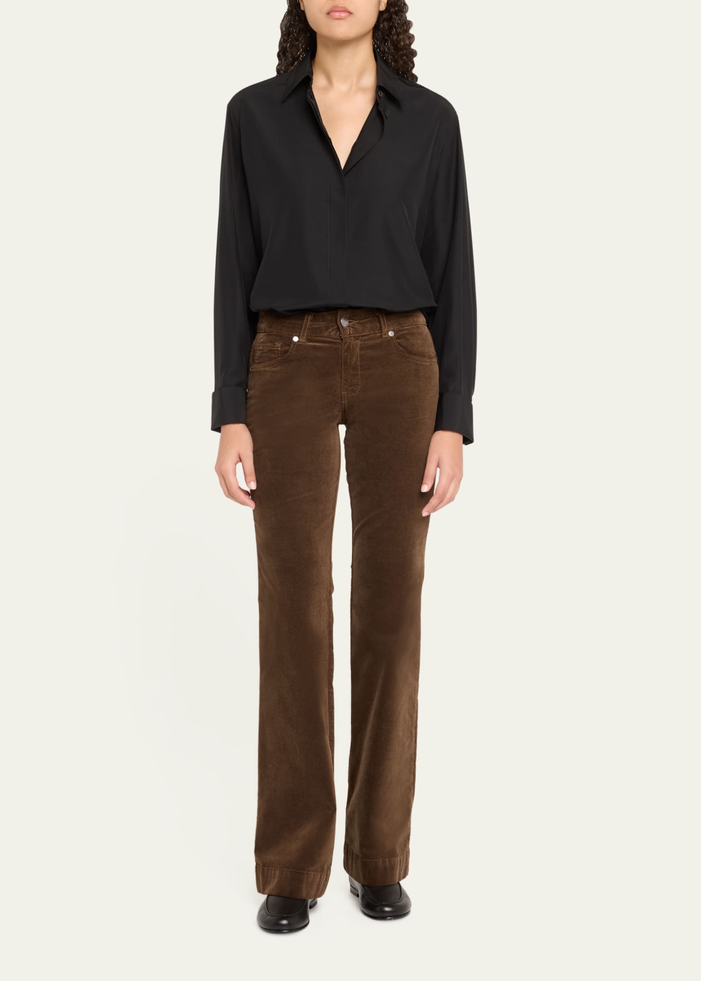 Ramy Brook Kyle Velvet Flare Trousers Image 2 of 5