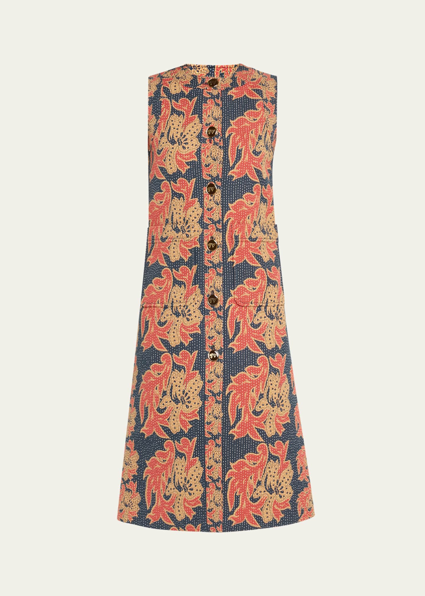 Valentino Garavani Floral Jacquard Midi Dress Image 1 of 5