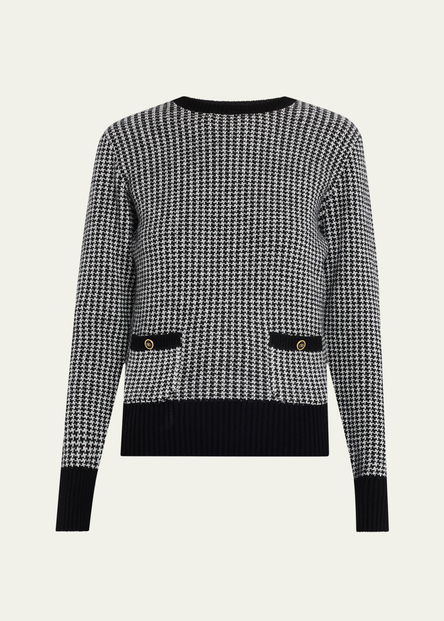 Valentino Garavani Houndstooth Wool Sweater Image 1 of 5
