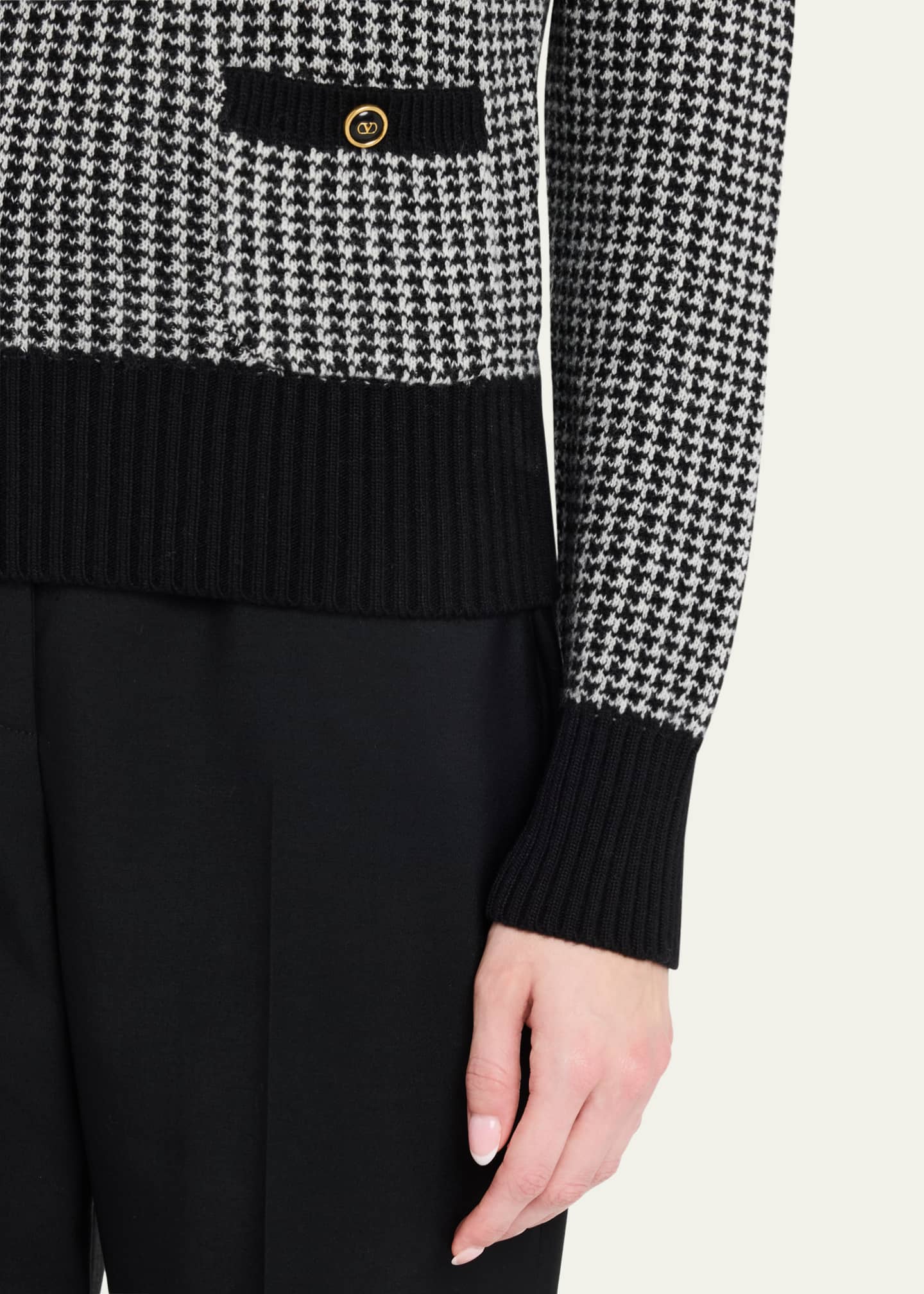 Valentino Garavani Houndstooth Wool Sweater Image 5 of 5