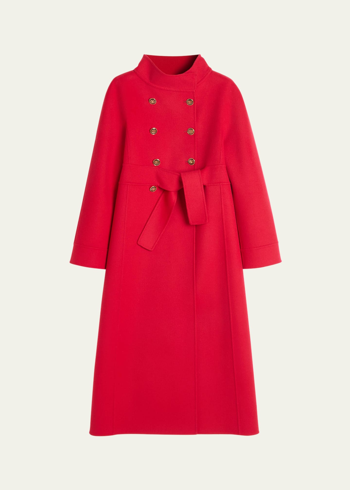 Valentino Virgin Wool Cashmere Coat Red