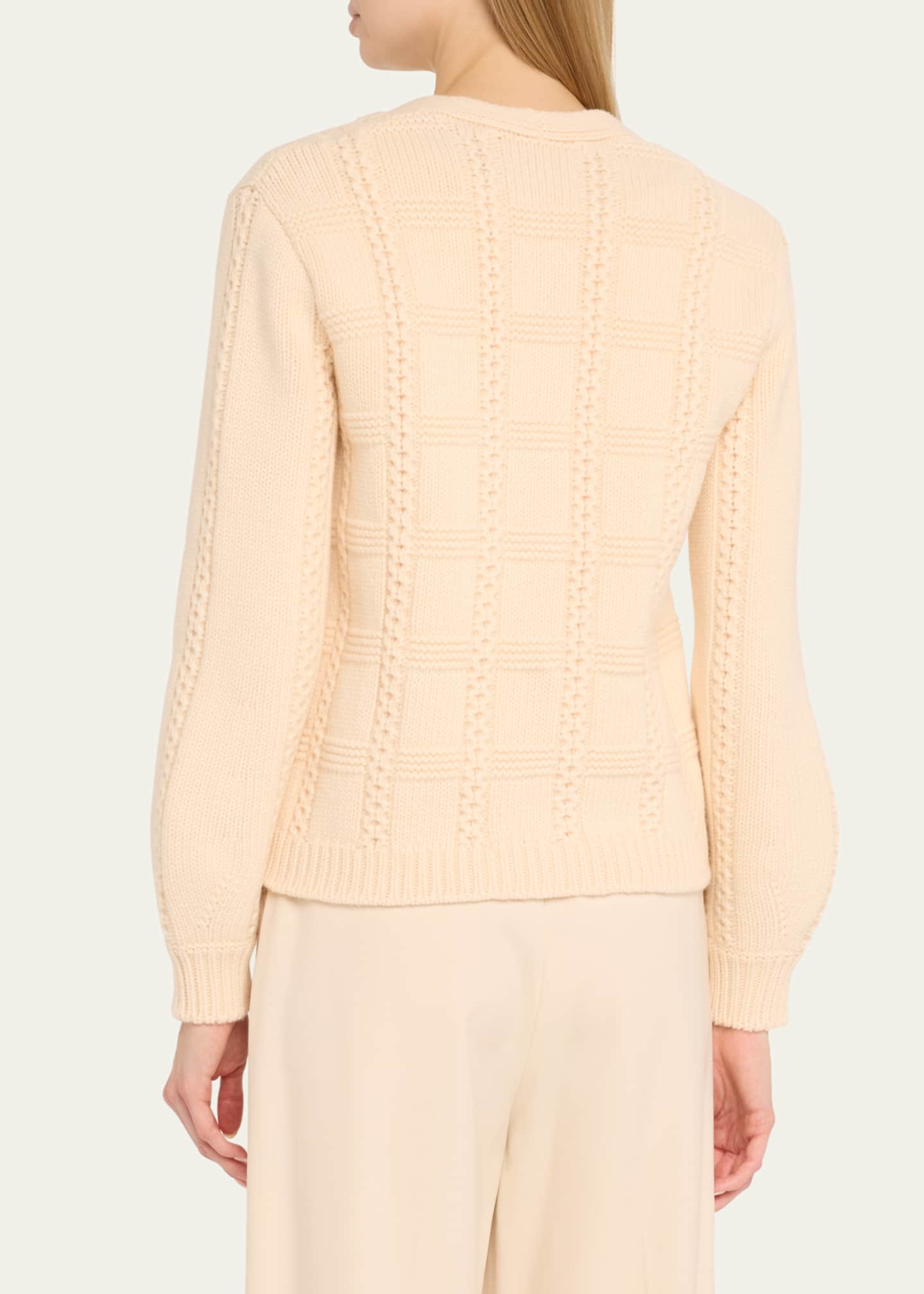Valentino Garavani Cable Knit Button Down Cardigan Image 3 of 5