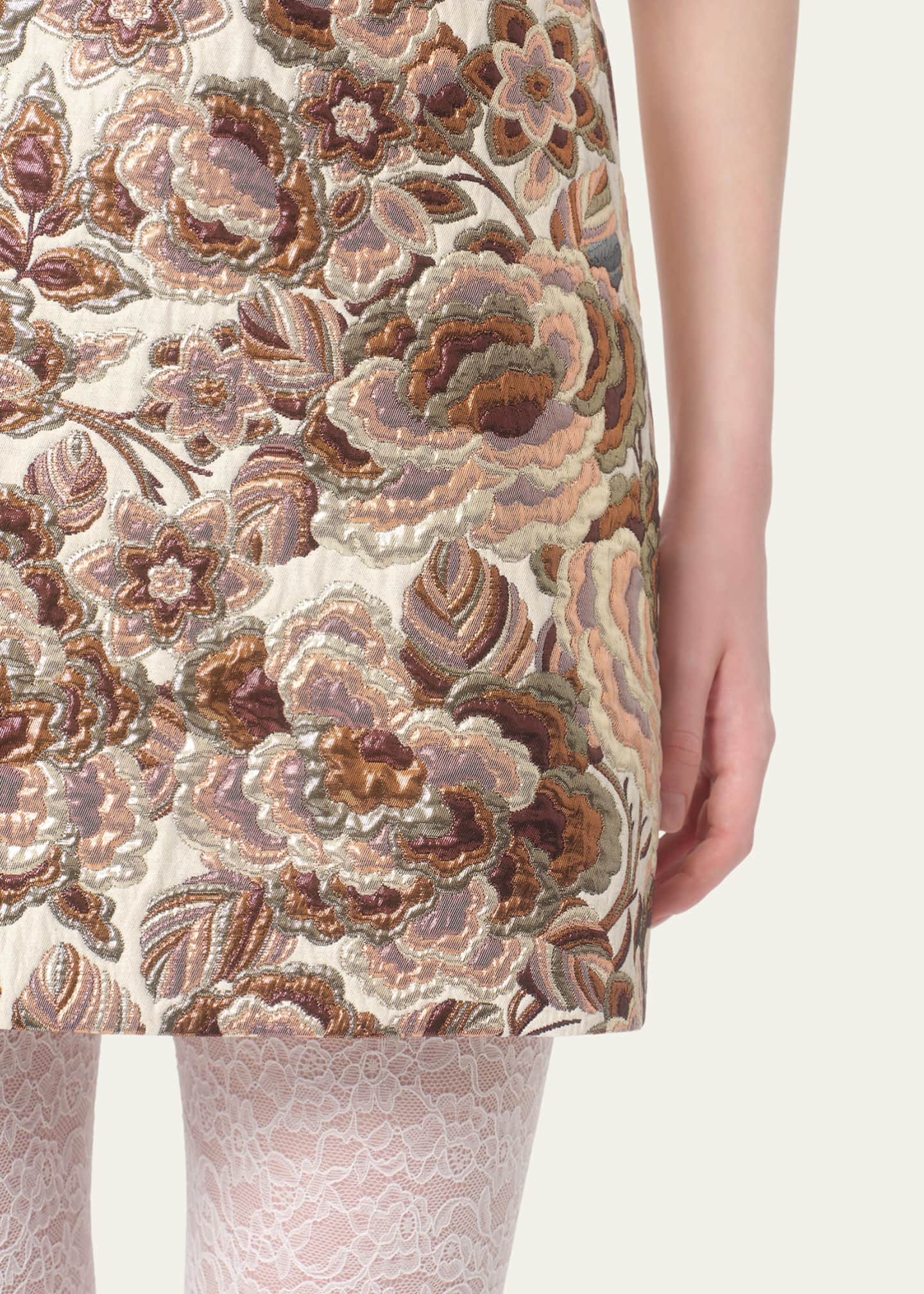 Valentino Garavani Brocade Floral Mini Wool Skirt Image 5 of 5