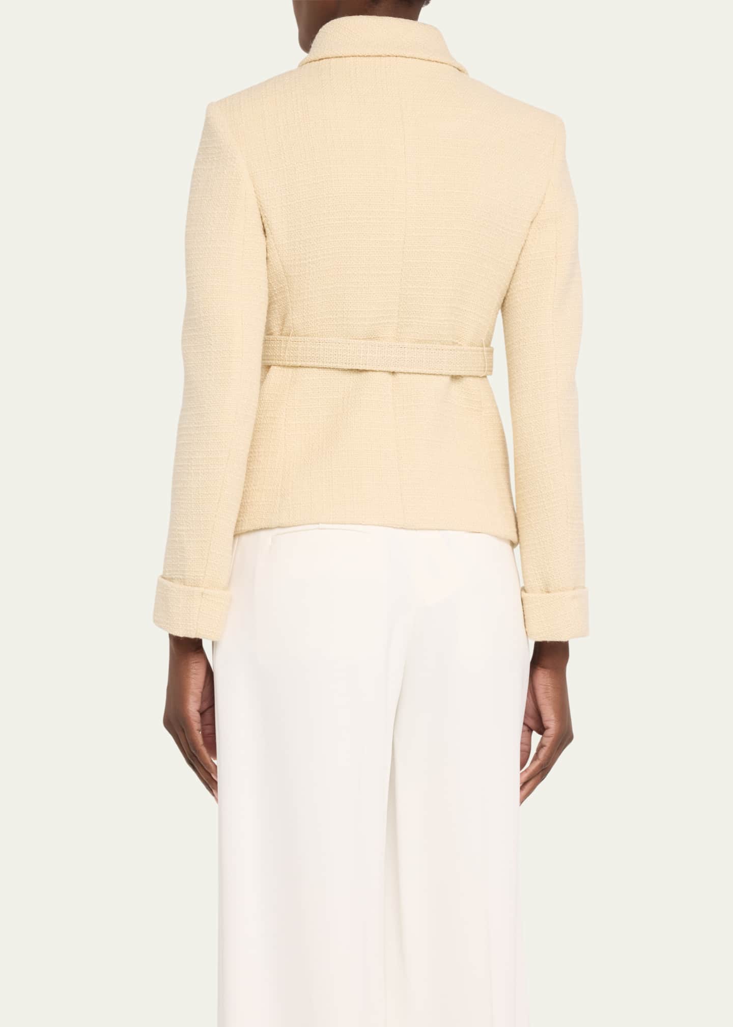 Valentino Garavani Belted Logo Cropped Wool Jacket Image 3 of 5