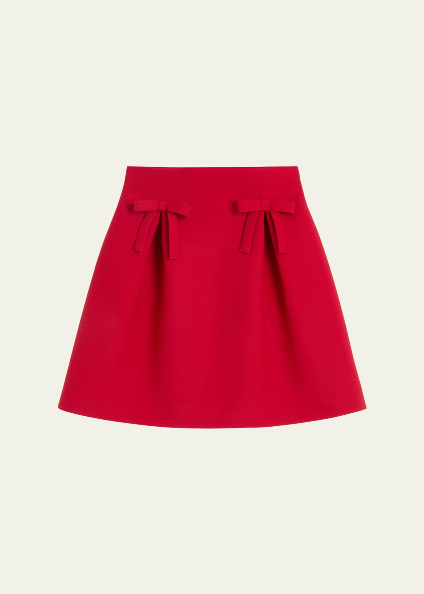 Valentino Garavani Flared Bow Wool Mini Skirt - Bergdorf Goodman