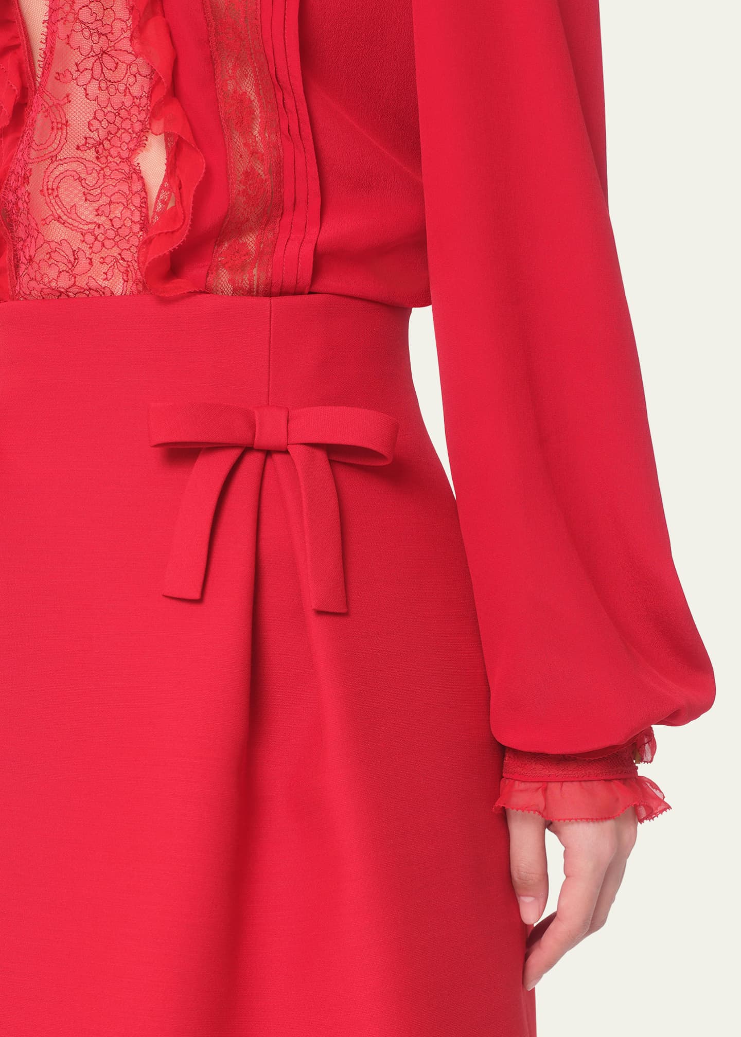 Valentino Garavani Flared Bow Wool Mini Skirt Image 5 of 5