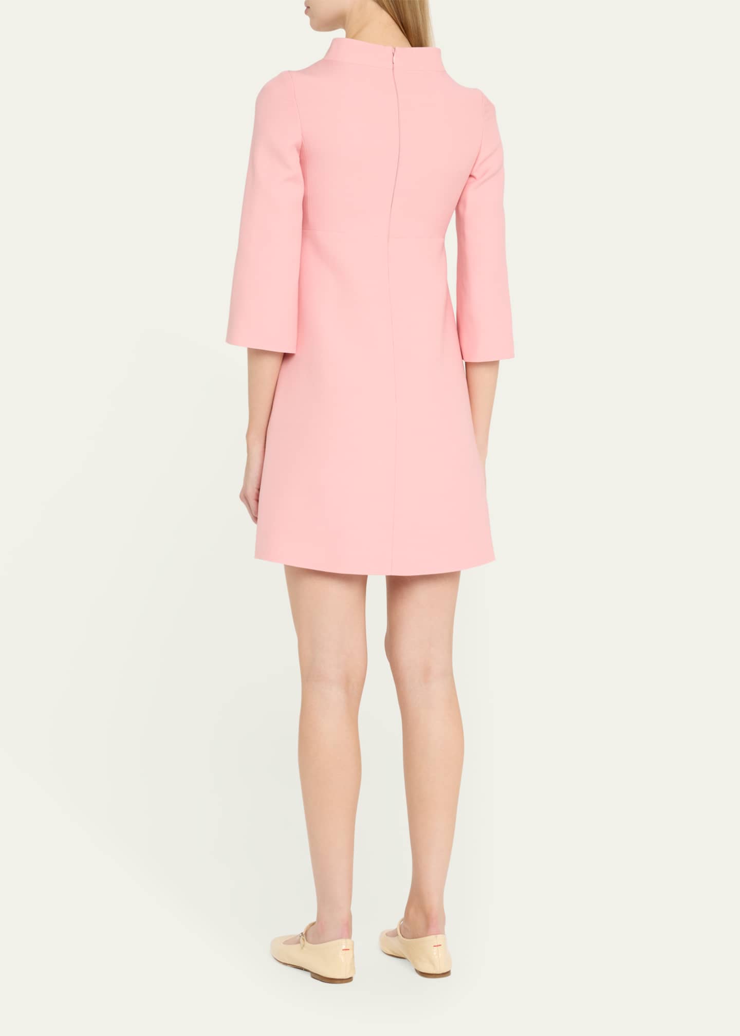 Valentino Garavani Funnel-Neck Crystal Button Mini Dress Image 3 of 5