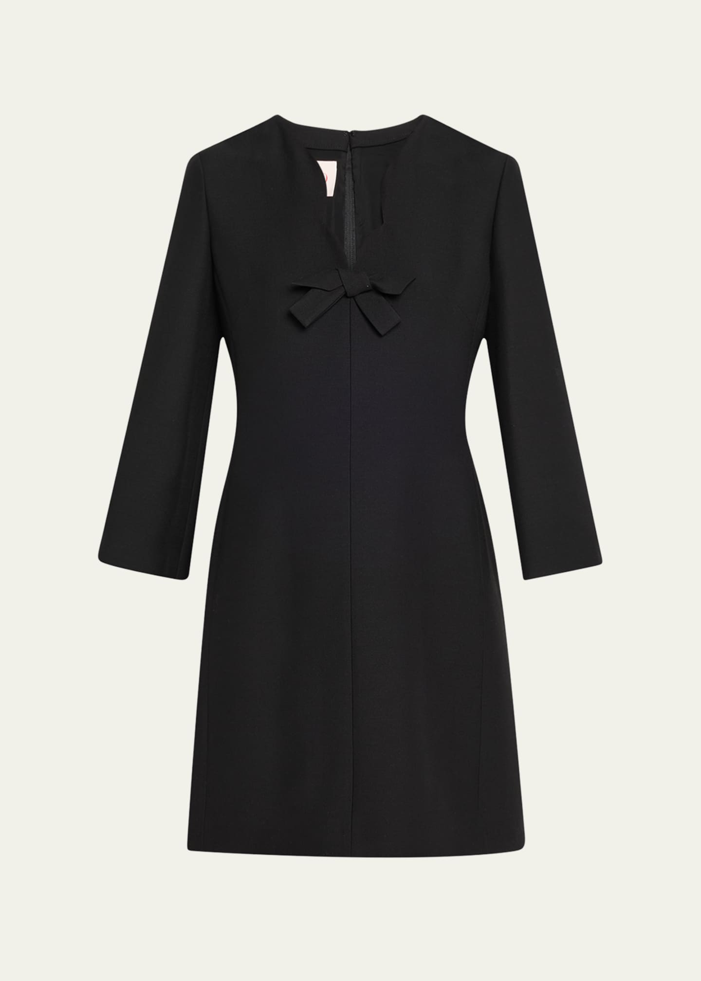 Valentino Garavani Scalloped-Neck Bow Mini Dress Image 1 of 5