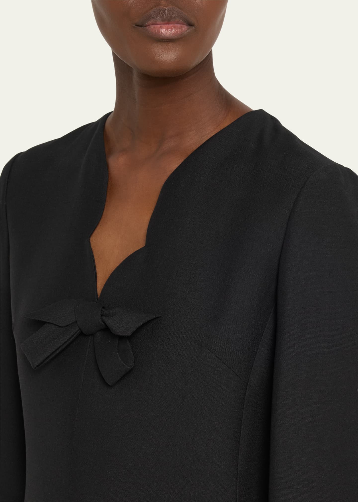 Valentino Garavani Scalloped-Neck Bow Mini Dress Image 5 of 5