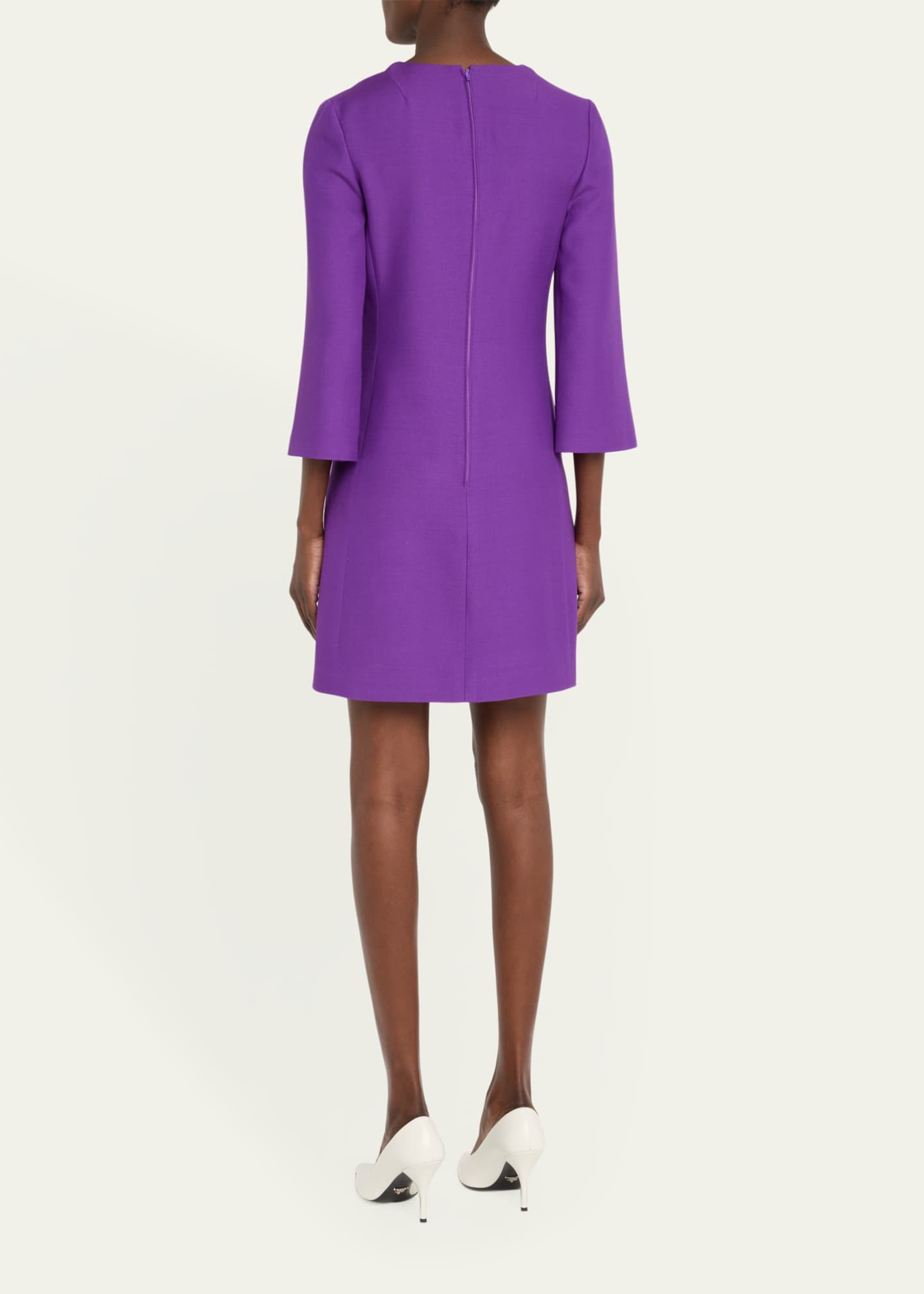 Valentino Garavani Scalloped-Neck Bow Mini Dress Image 3 of 5