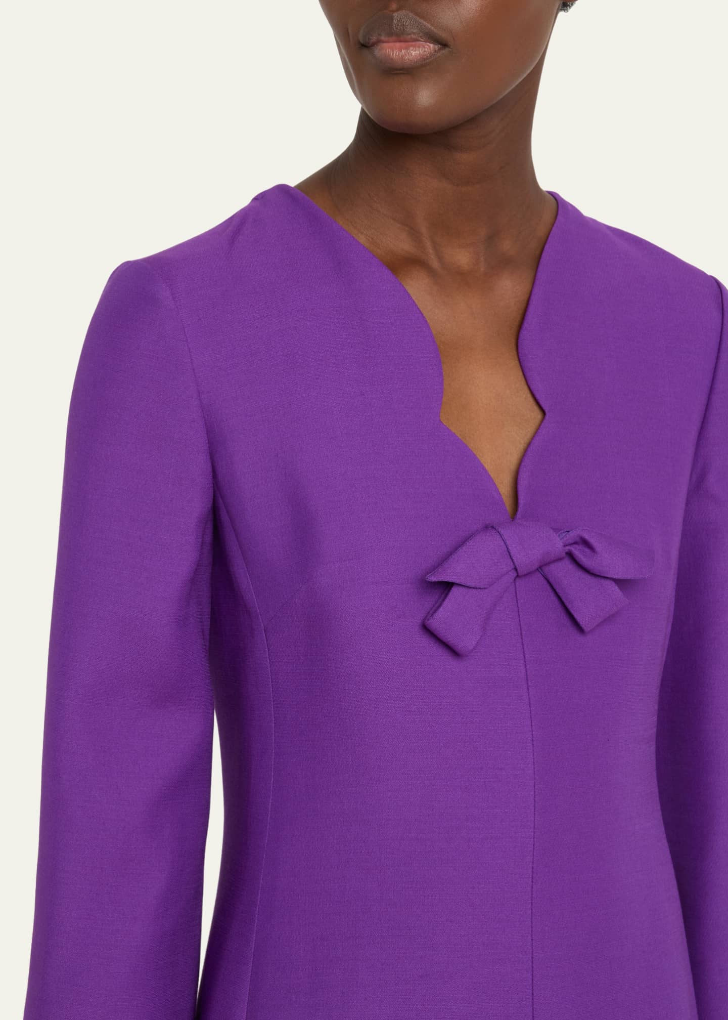 Valentino Garavani Scalloped-Neck Bow Mini Dress Image 5 of 5