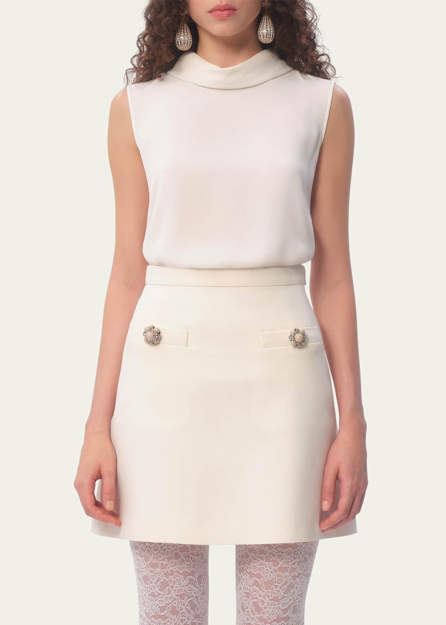 Valentino Garavani Rounded Funnel Neck Top Image 2 of 4