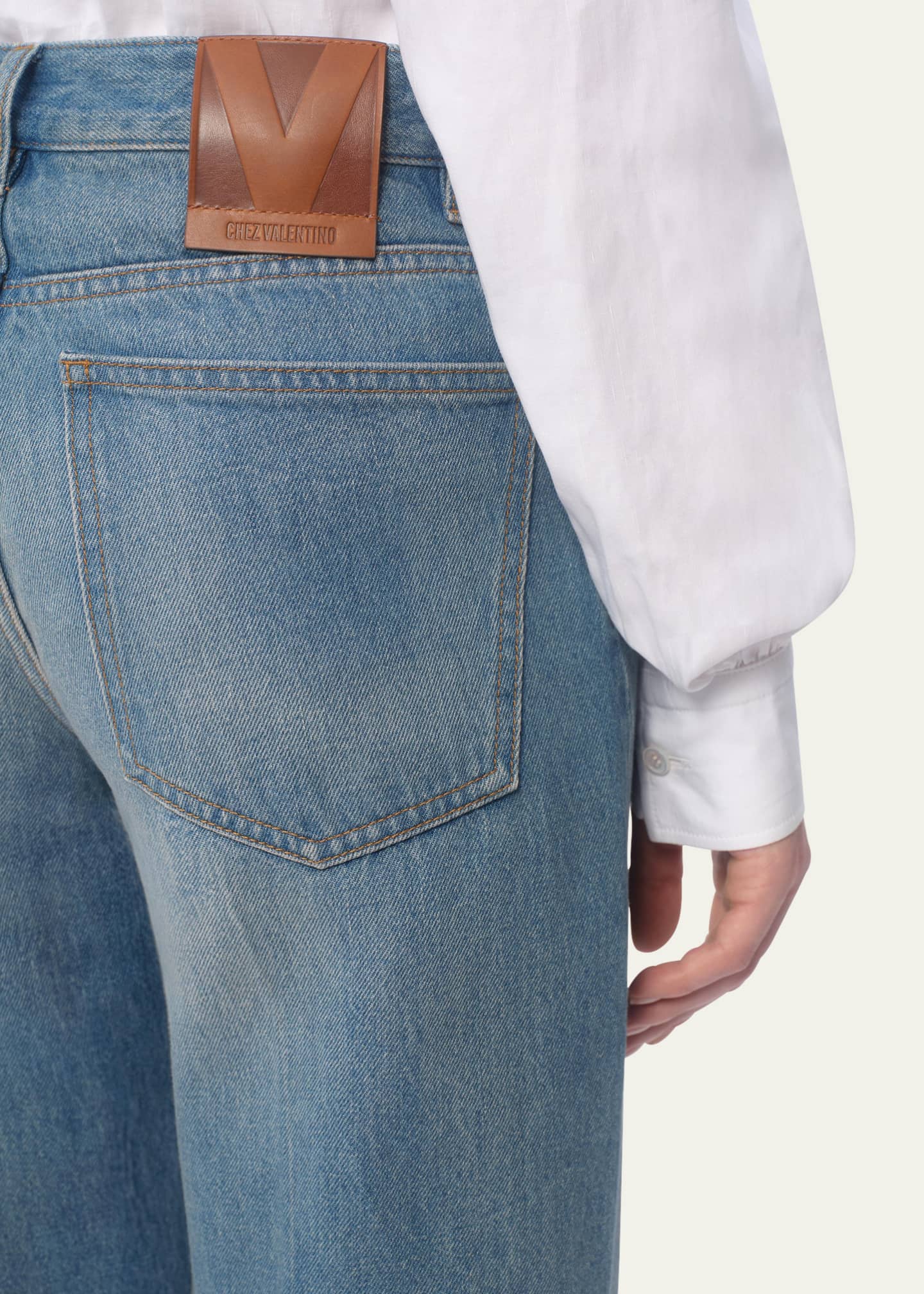 Valentino Garavani Embroidered Cuff Denim Pants Image 5 of 5