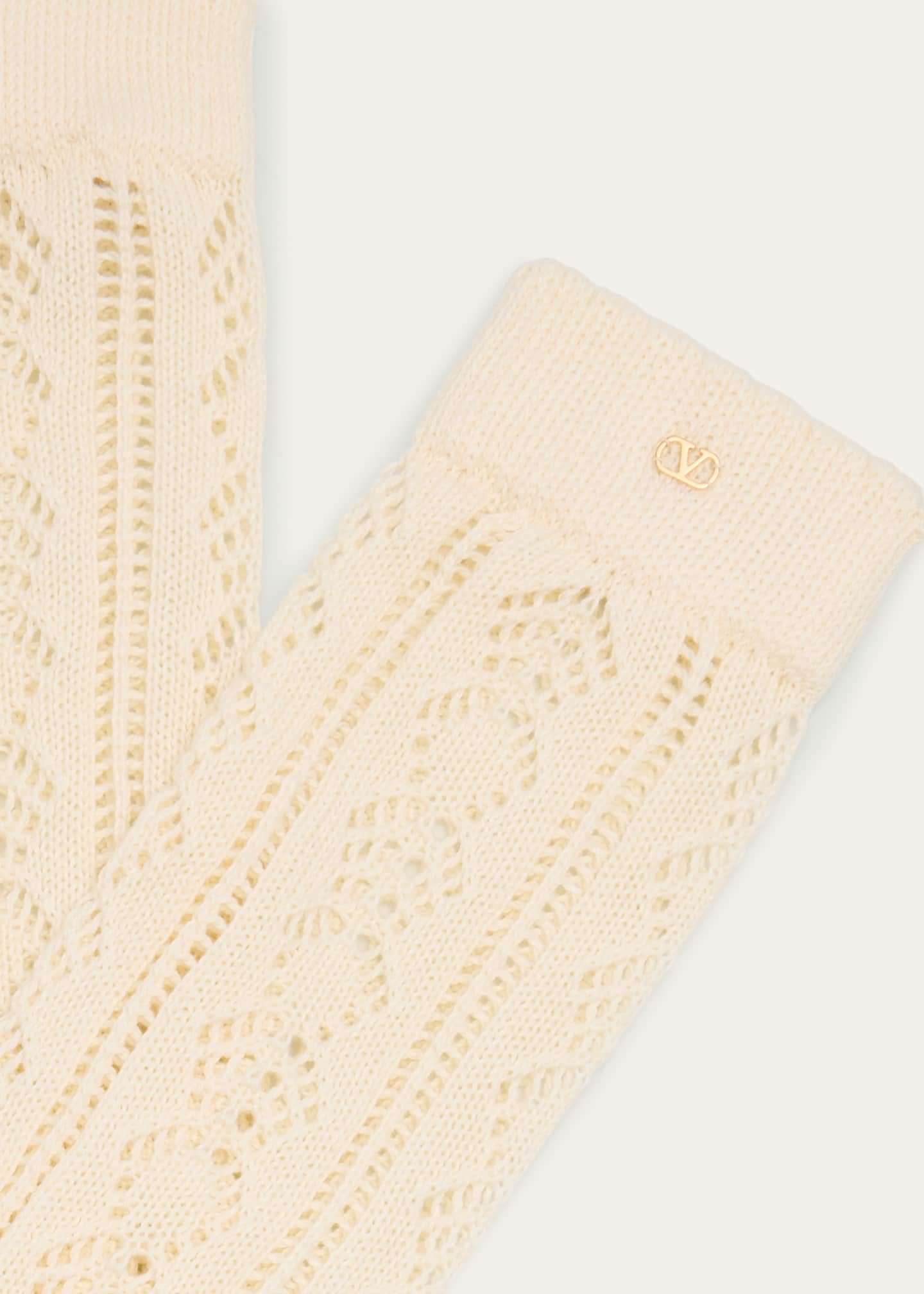 Valentino Garavani VLogo Cotton Knit Over-Calf Socks Image 2 of 2
