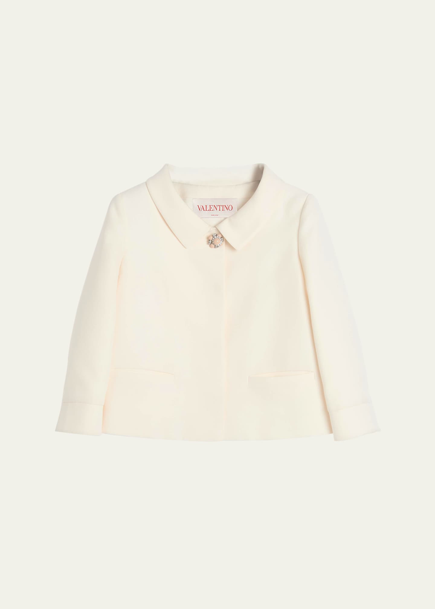Valentino Garavani Collared Brooch Wool Jacket Image 1 of 4