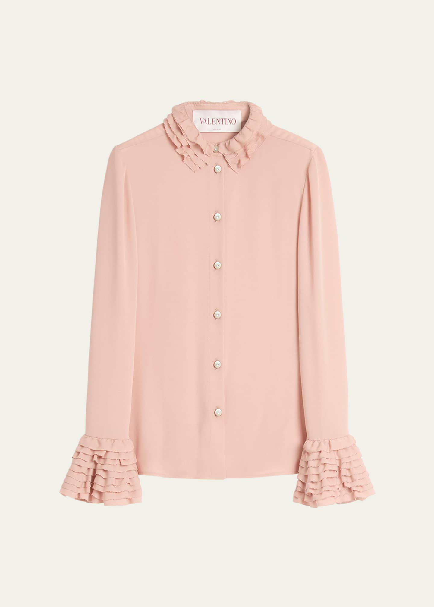Valentino Garavani Tiered Ruffle Button Down Blouse Image 1 of 5