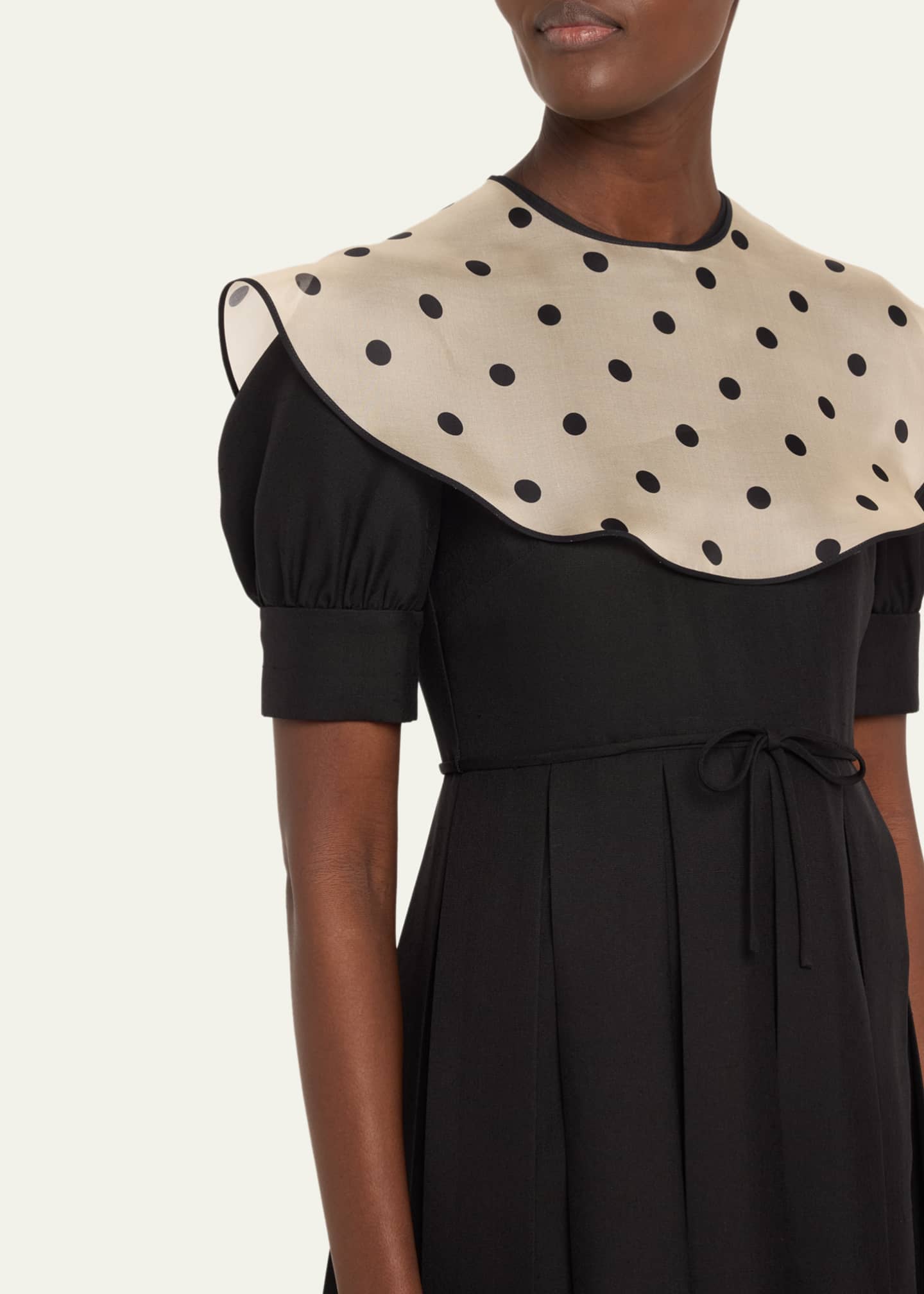self portrait black boucle mini dress self-portrait - Black Boucle Contrast Collar Mini Dress