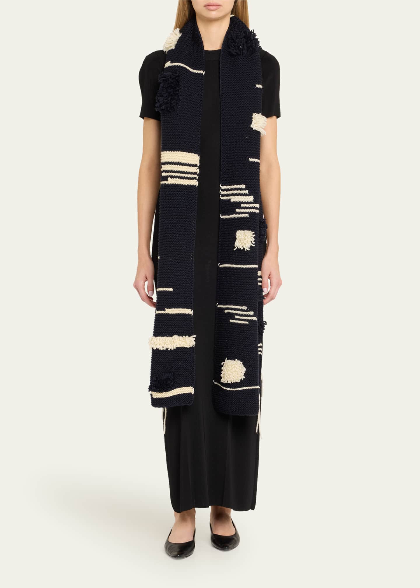 ZANKOV Alicja Tow-Tone Wool Scarf Image 2 of 4