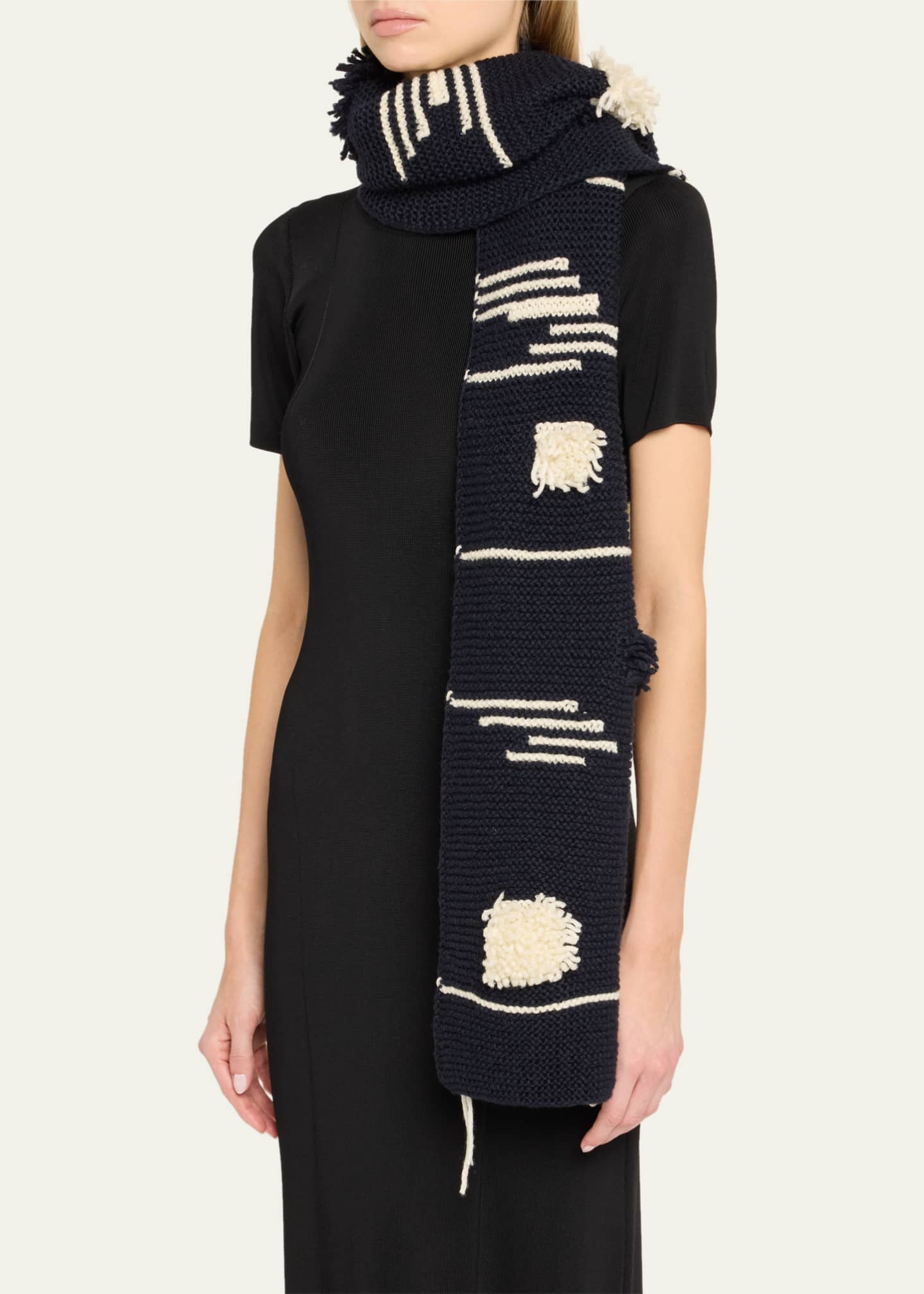 ZANKOV Alicja Tow-Tone Wool Scarf Image 3 of 4