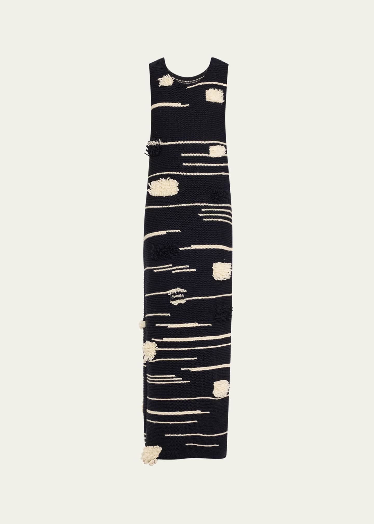 ZANKOV Lune Two-Tone Sleeveless Maxi Wool Dress Image 1 of 4