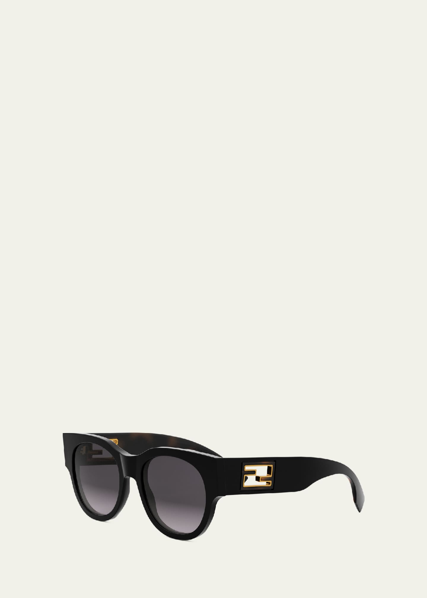 Fendi Baguette Logo Round Acetate Sunglasses Image 2 of 3