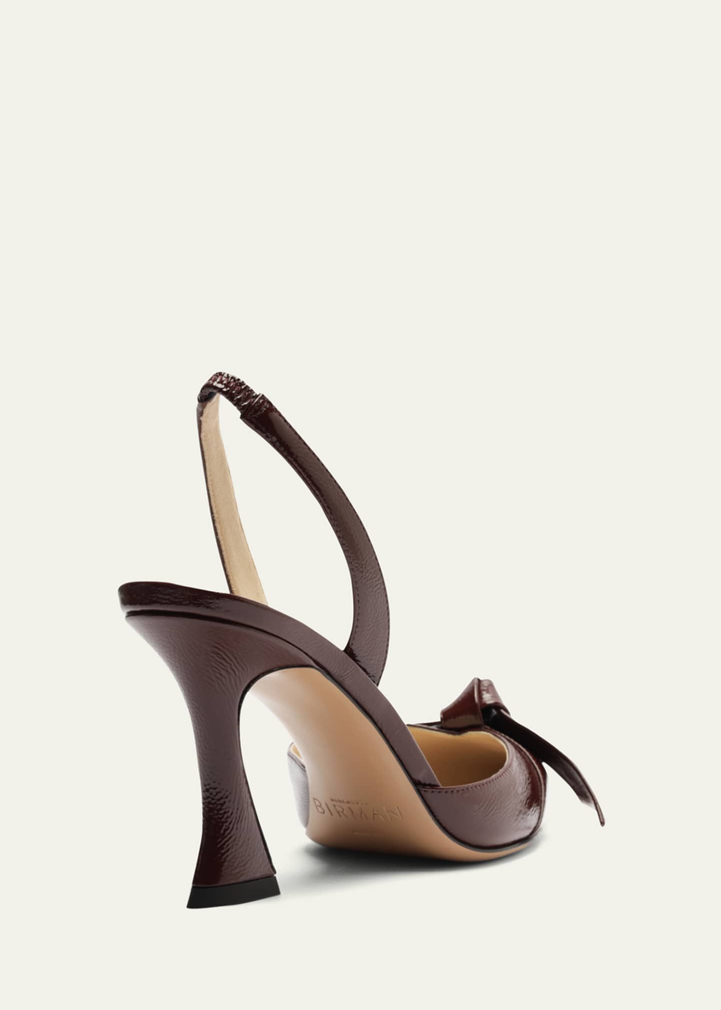 Alexandre Birman Clarita Bell Leather Bow Slingback Pumps Image 2 of 3