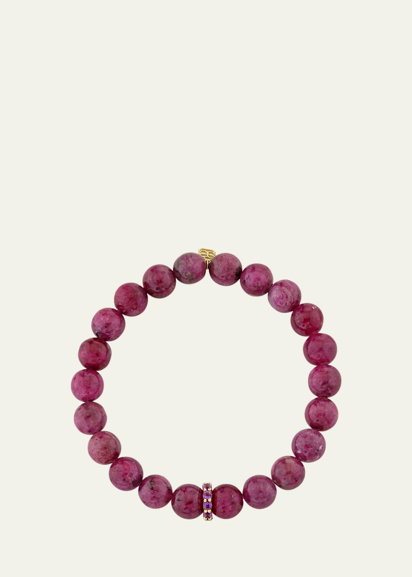 Sydney Evan 14K Yellow Gold Rondelle and Large Amethyst Eternity Bracelet Image 2 of 2