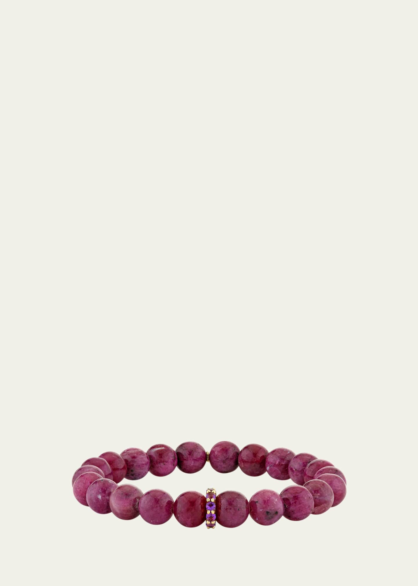 Sydney Evan 14K Yellow Gold Rondelle and Large Amethyst Eternity Bracelet Image 1 of 2