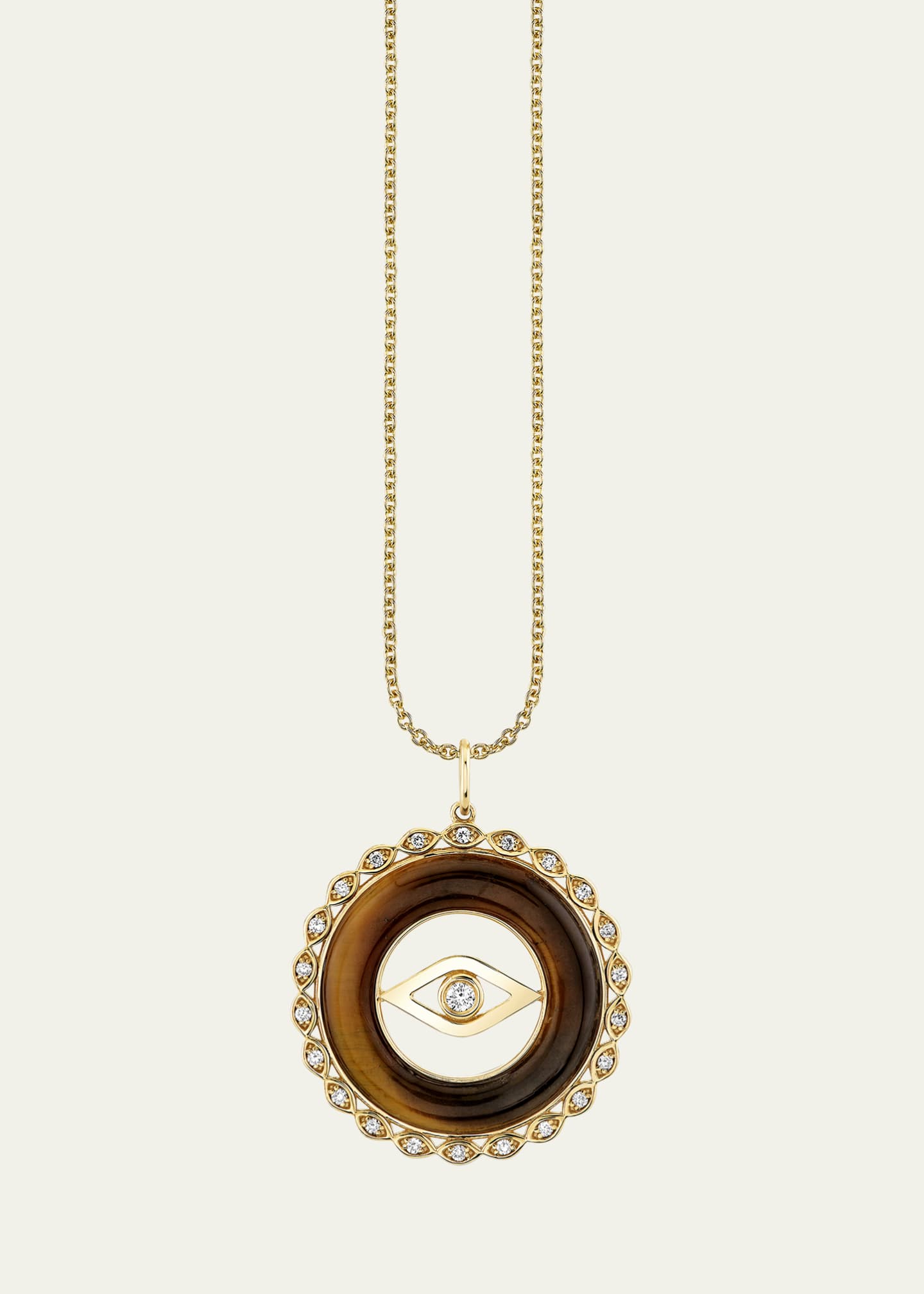 Sydney Evan 14K Gold Marquise Eye Border Stone Inlay Evil Eye Charm
